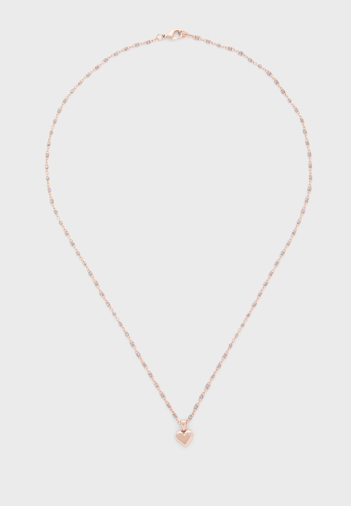Saraah Sparkle Heart Enamel Pendant Necklace