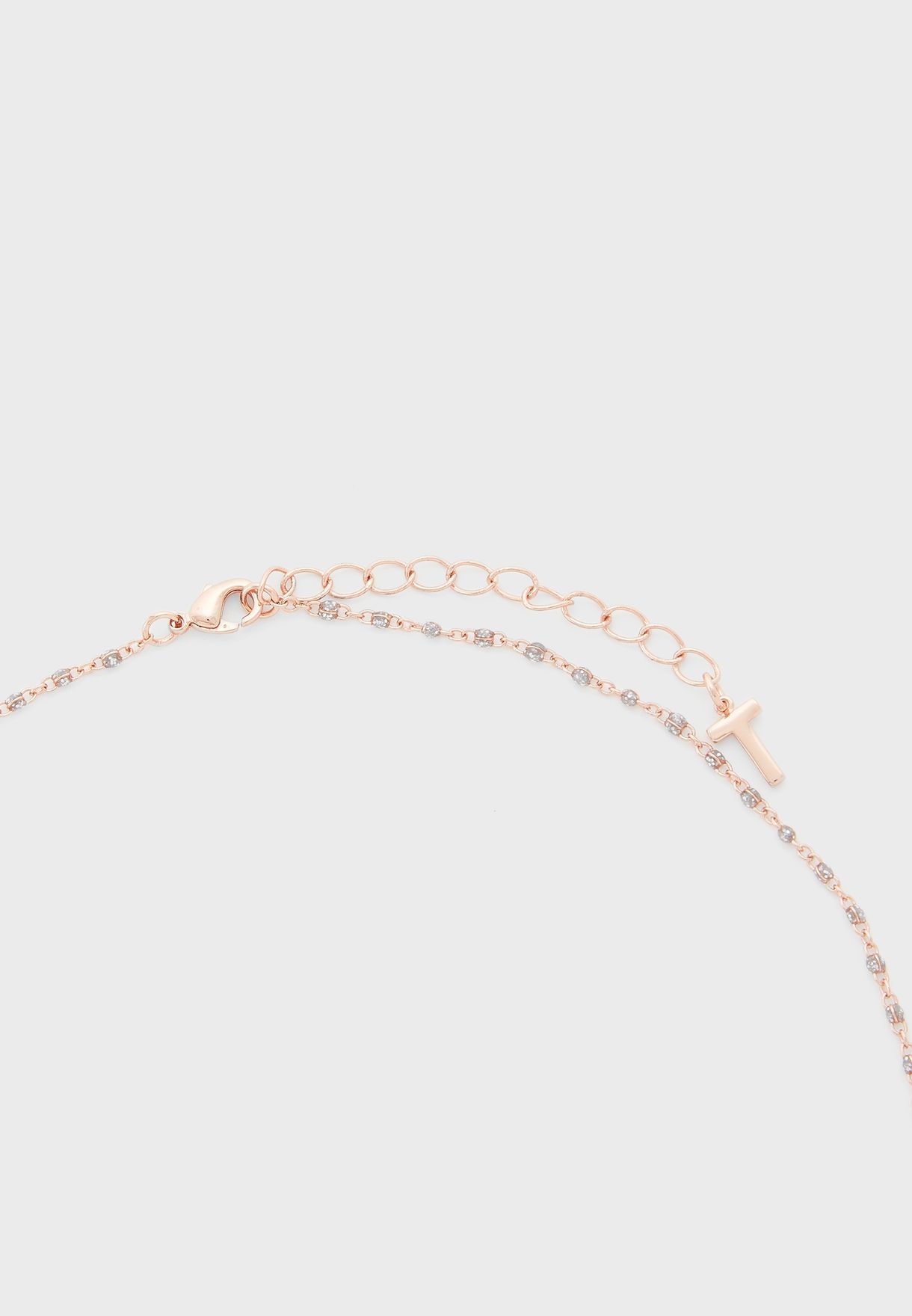 Saraah Sparkle Heart Enamel Pendant Necklace