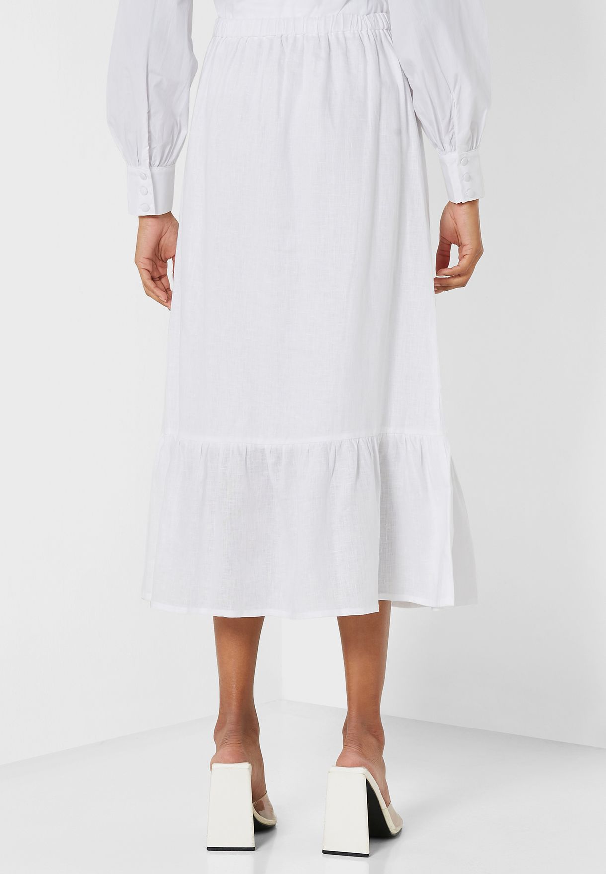 High Waist Side Split Skirt