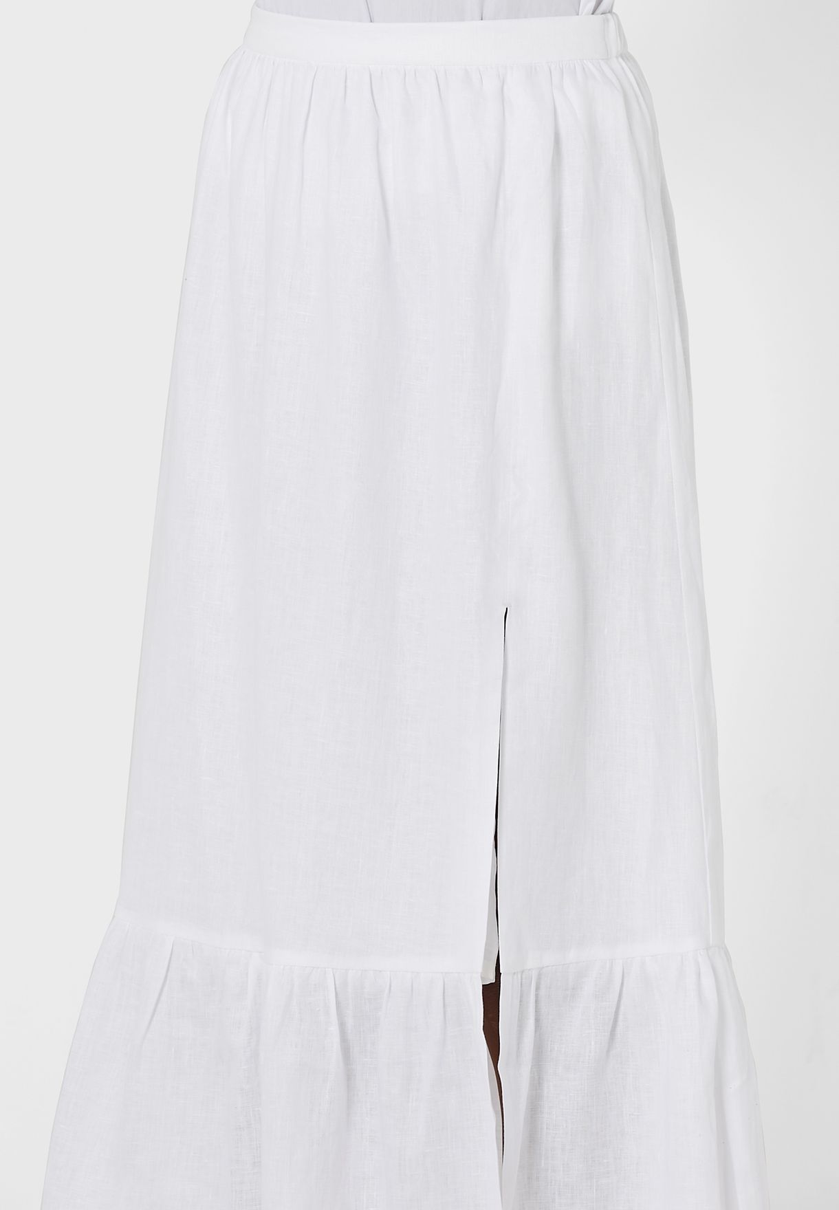 High Waist Side Split Skirt