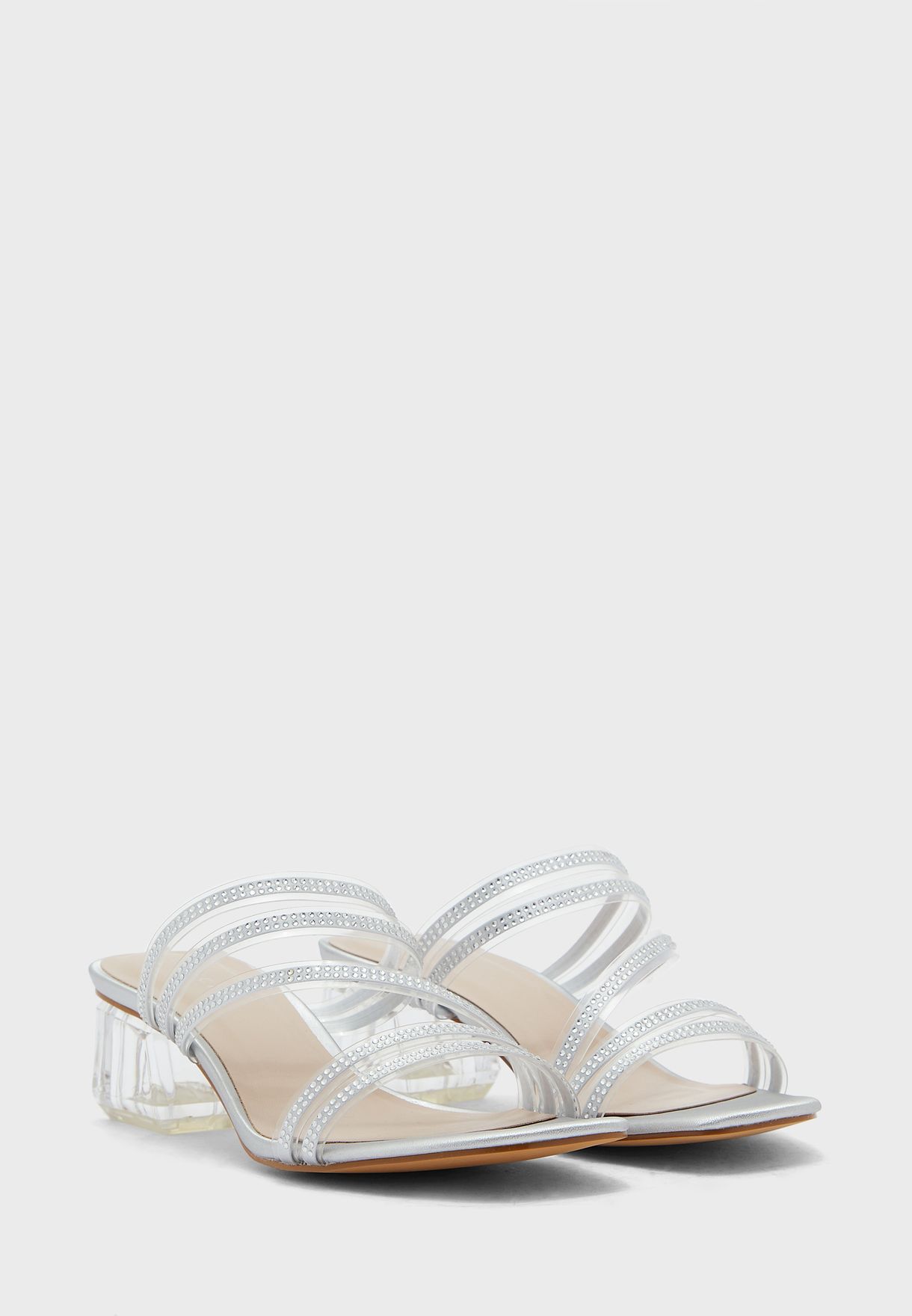 Buy Vincci silver Party Low Heel Sandals for Women in Riyadh, Jeddah