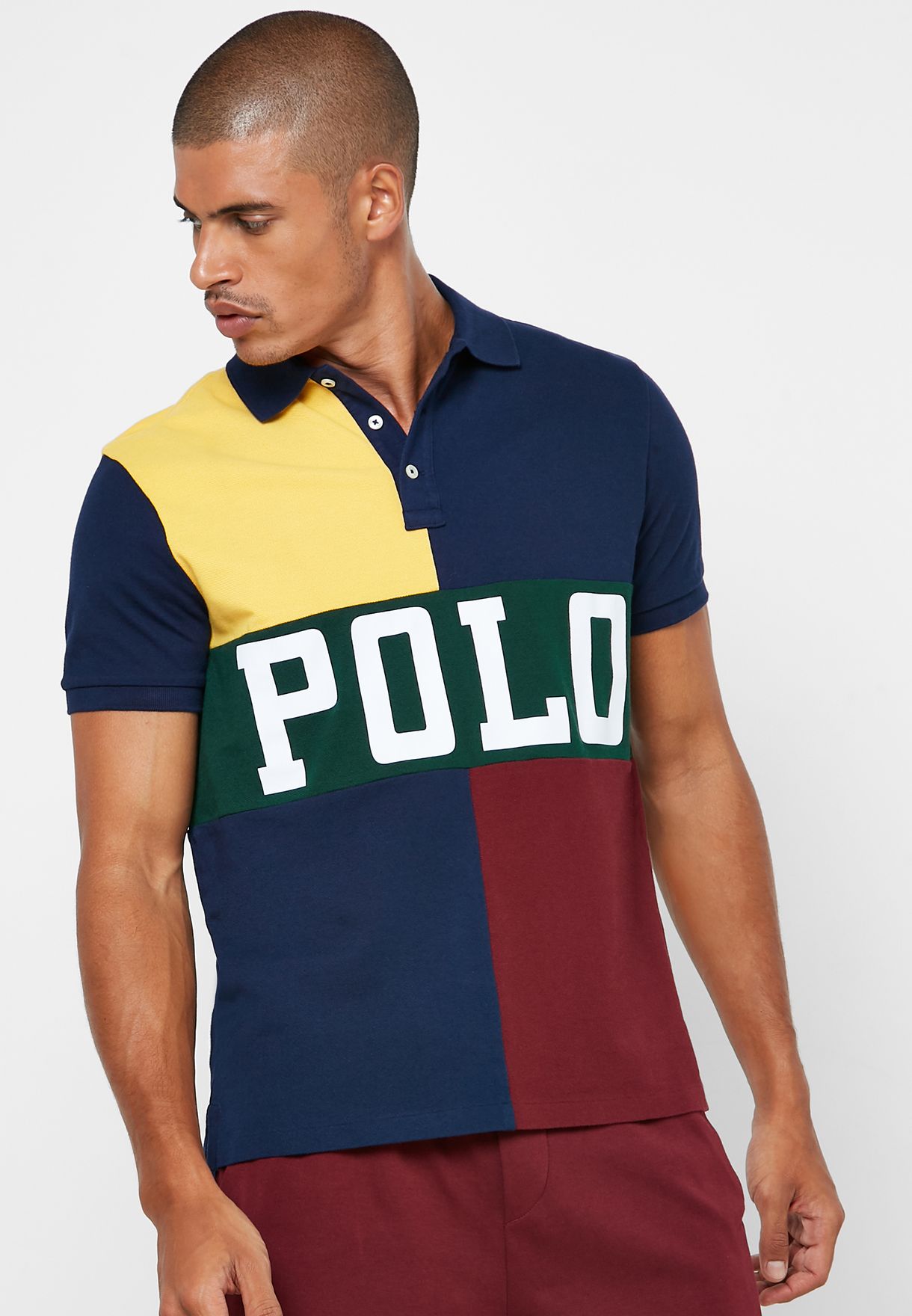Buy Polo Ralph Lauren multicolor Colour Block Polo for Men in Riyadh, Jeddah