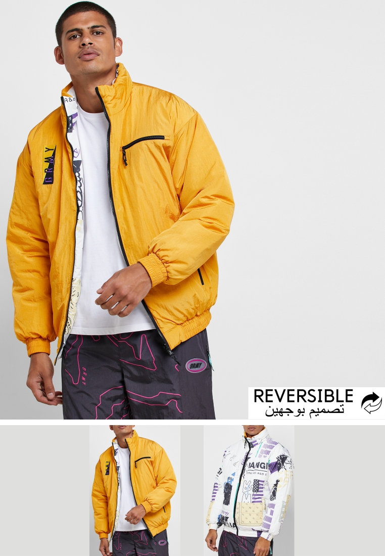 Buy Grimey yellow Alienation 1977 Reversible Jacket for Men in