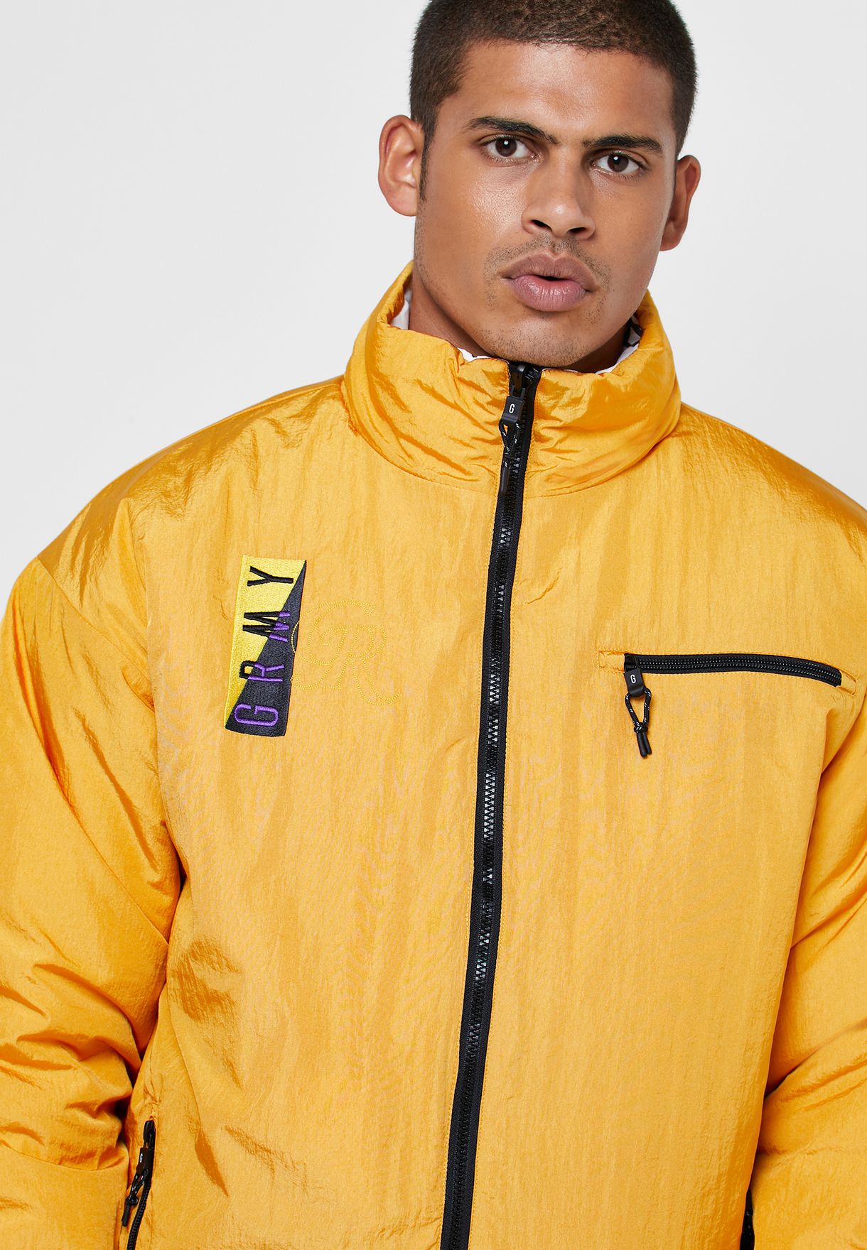 Buy Grimey yellow Alienation 1977 Reversible Jacket for Men in