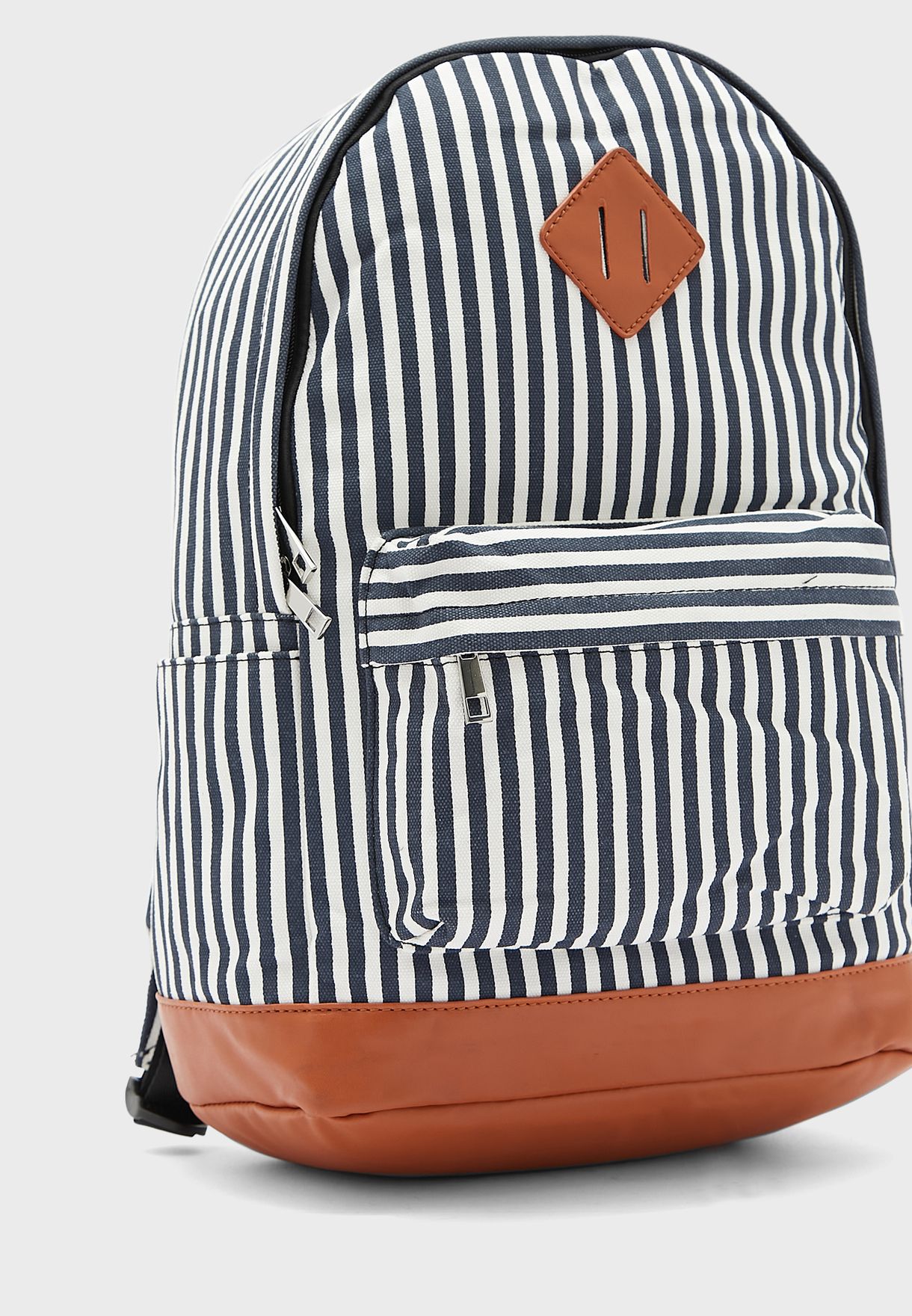 Striped Casual Backpack With Laptop Sleeve