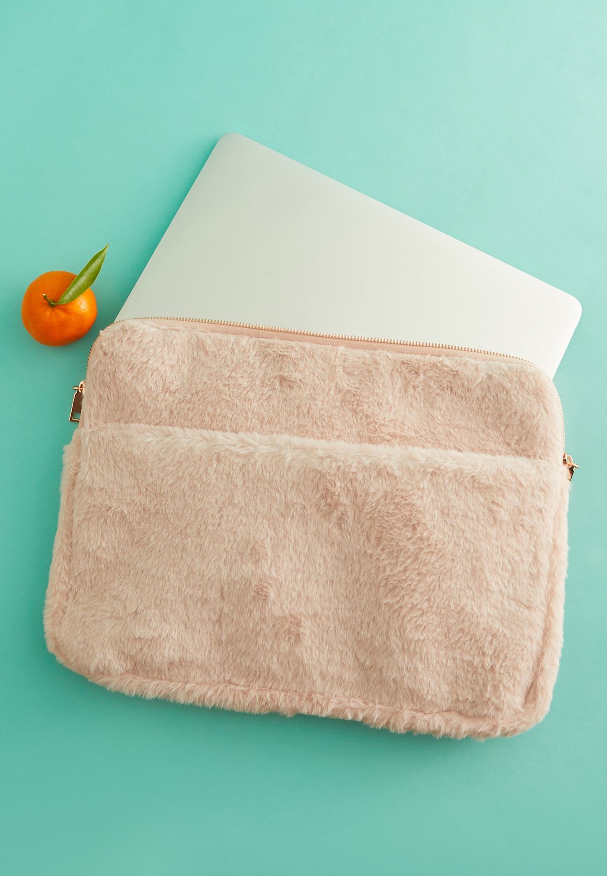 pink fluffy laptop case