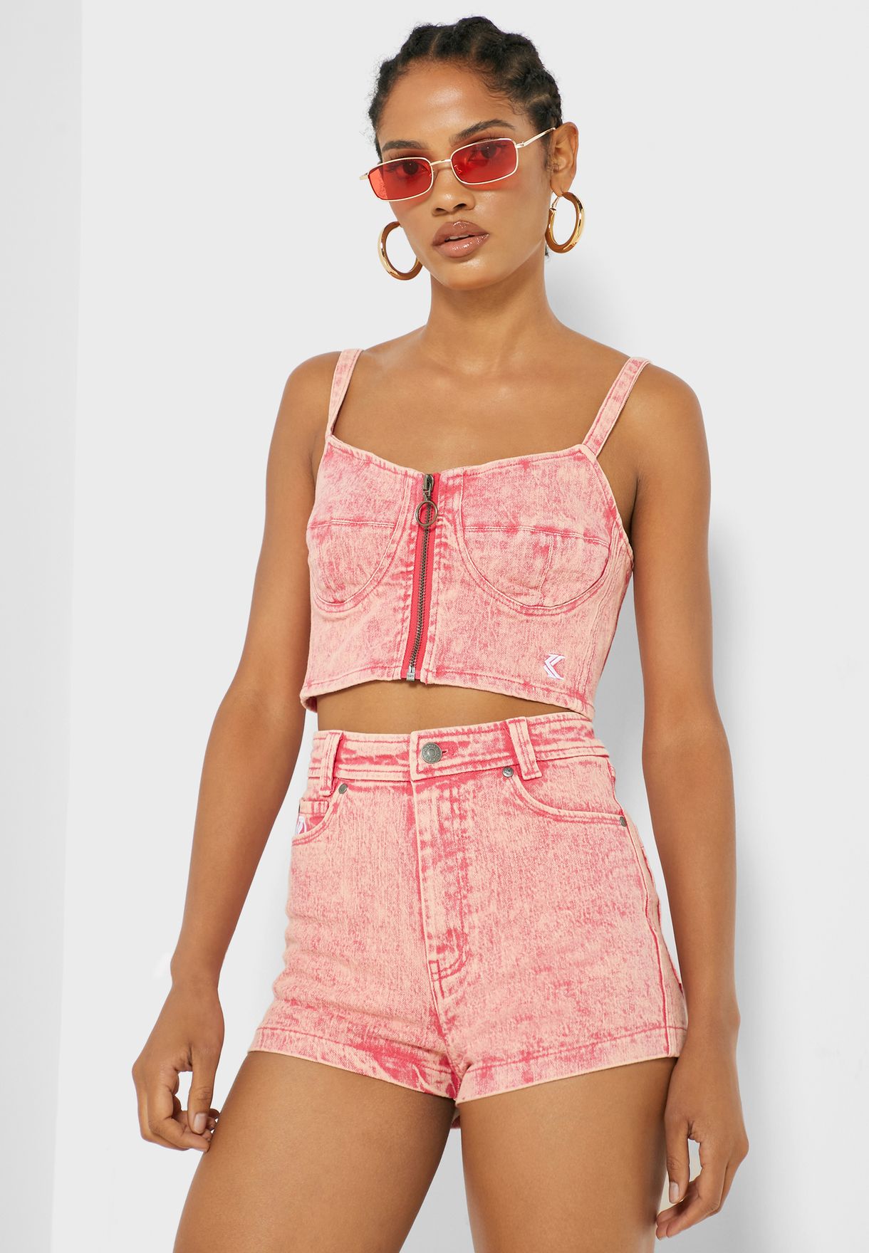 pink bustier top