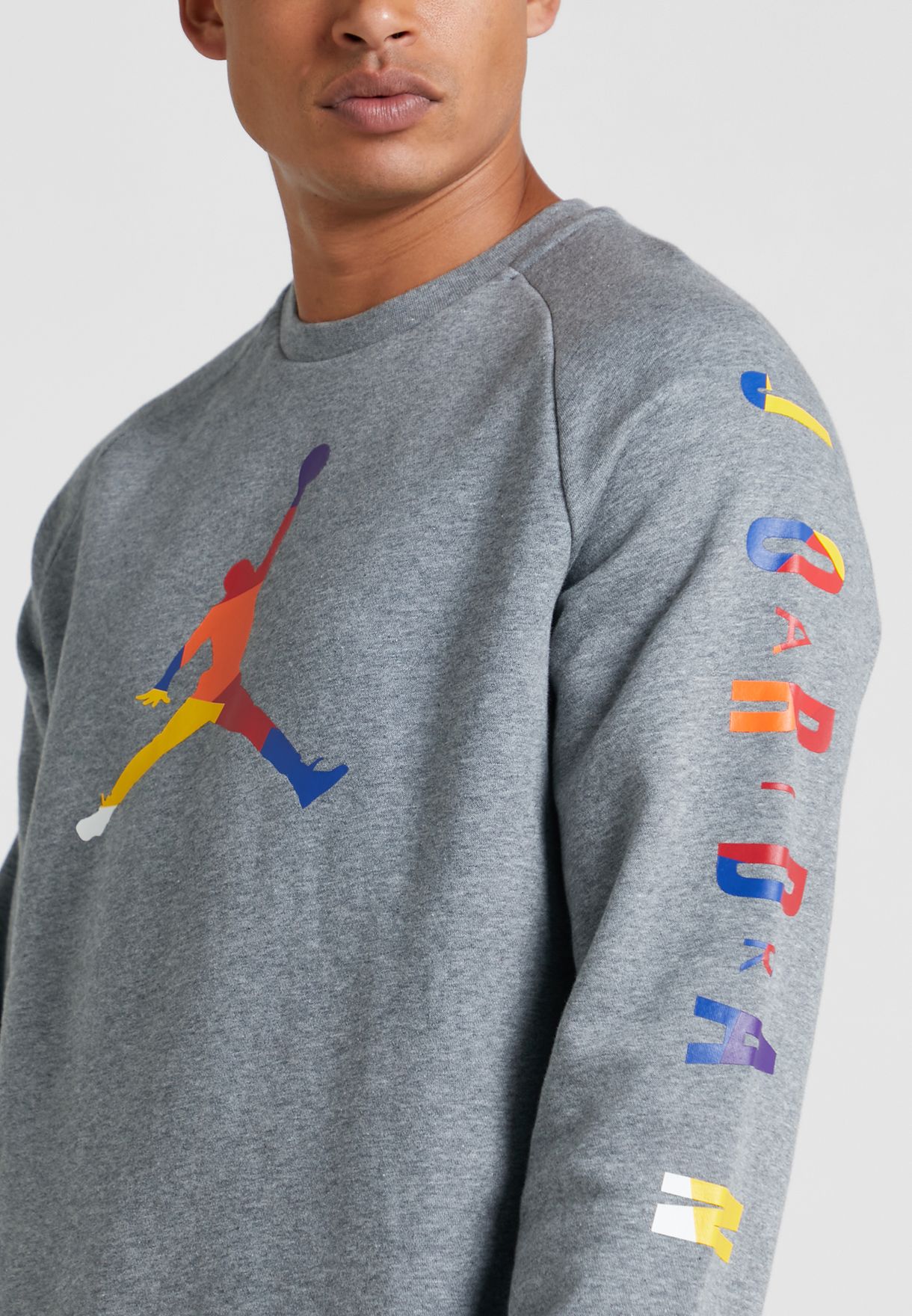 grey jordan crew neck