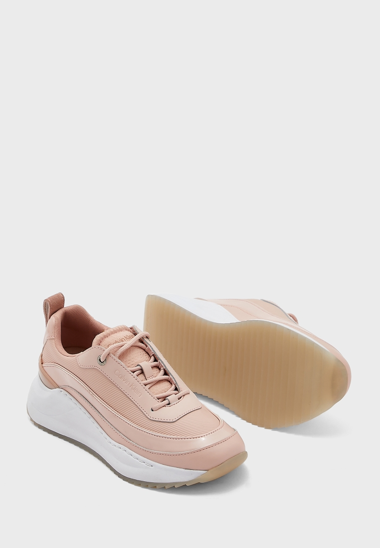 Buy Klein pink Wedge Lace Up Sneakers for Women in MENA, Worldwide