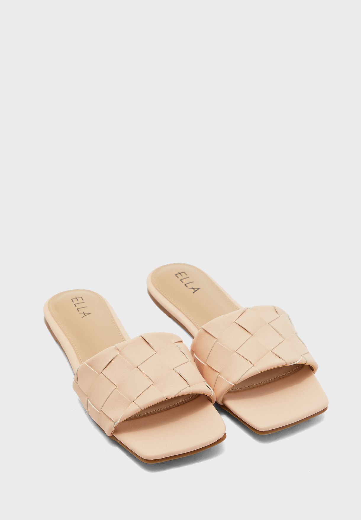 beige slide sandals