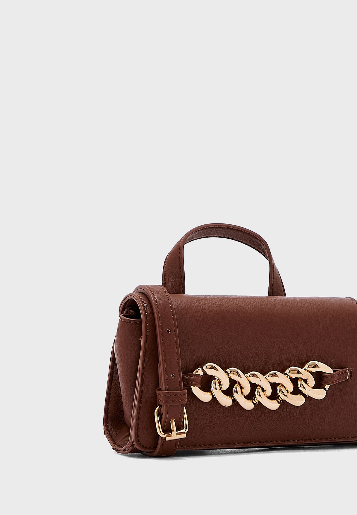 Chunky Chain Detail Satchel Bag