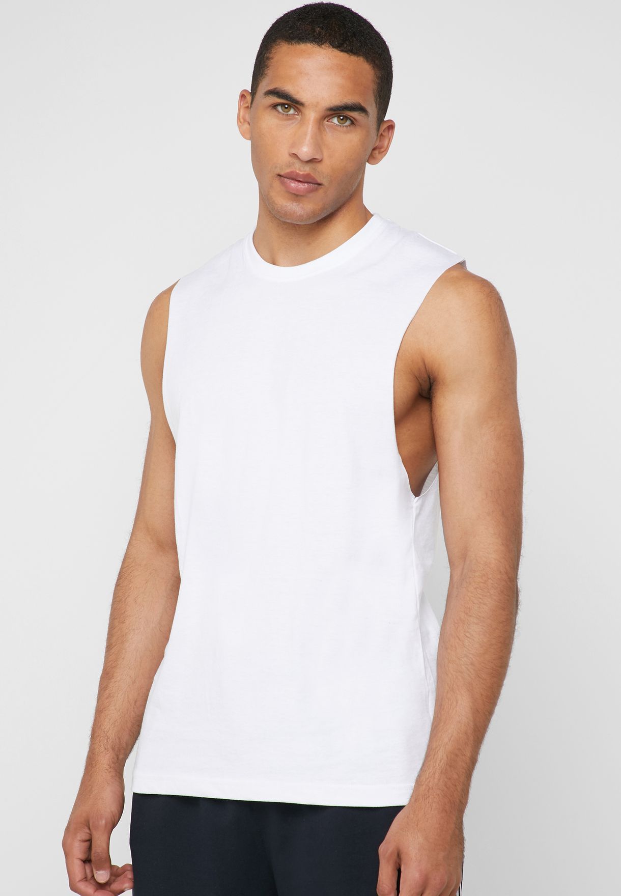 Buy Fifteen Minutes white Drop Armhole Vest for Men in Dubai, Abu Dhabi