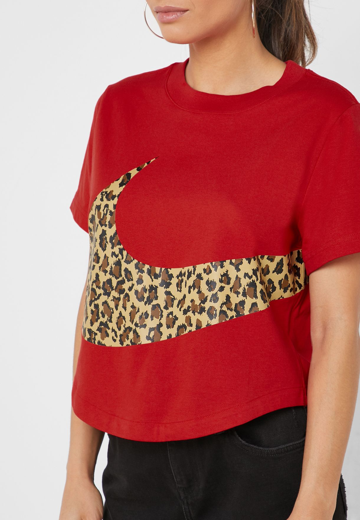 nike red animal print shirt