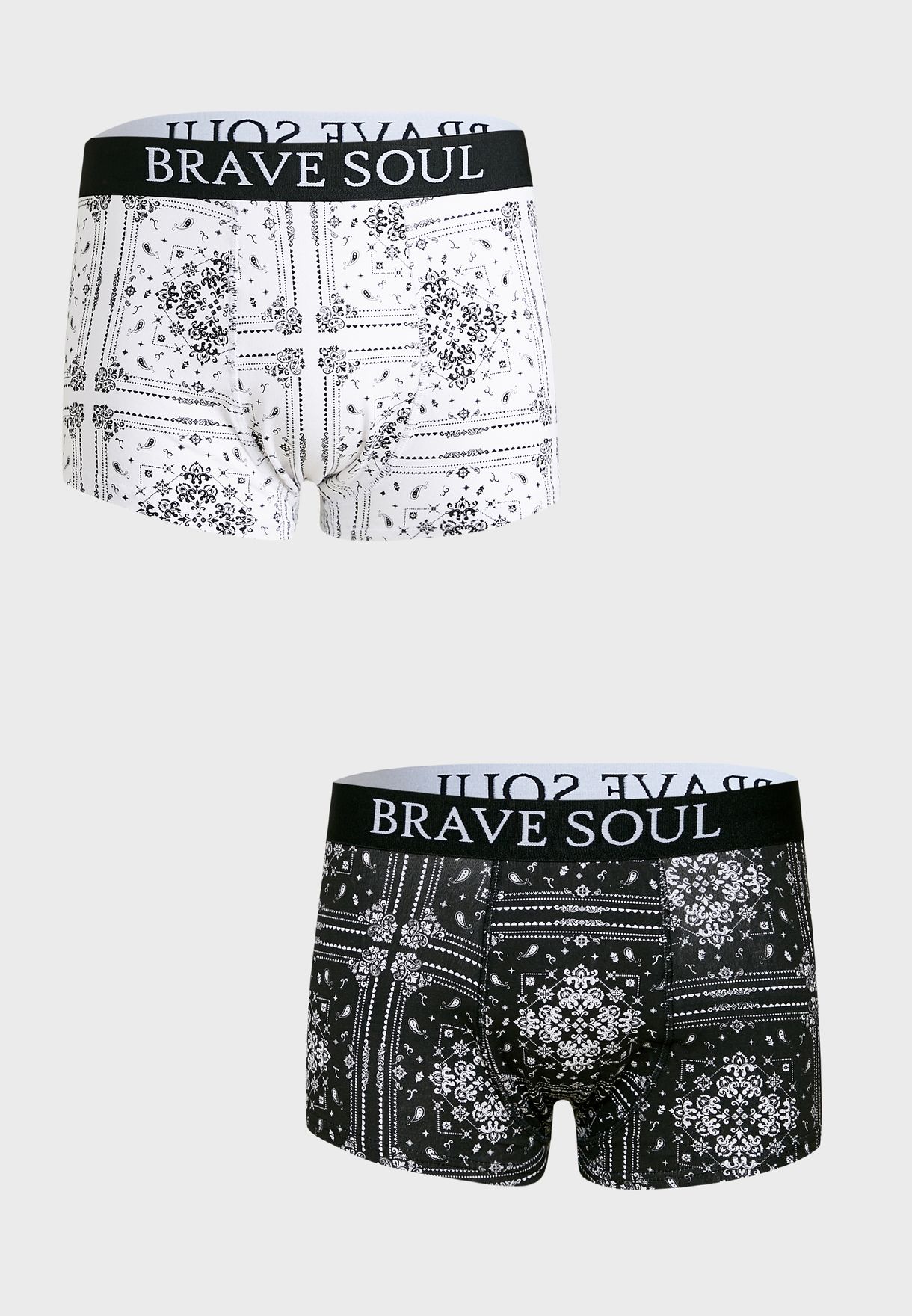 2 Pack Printed Branded Boxers