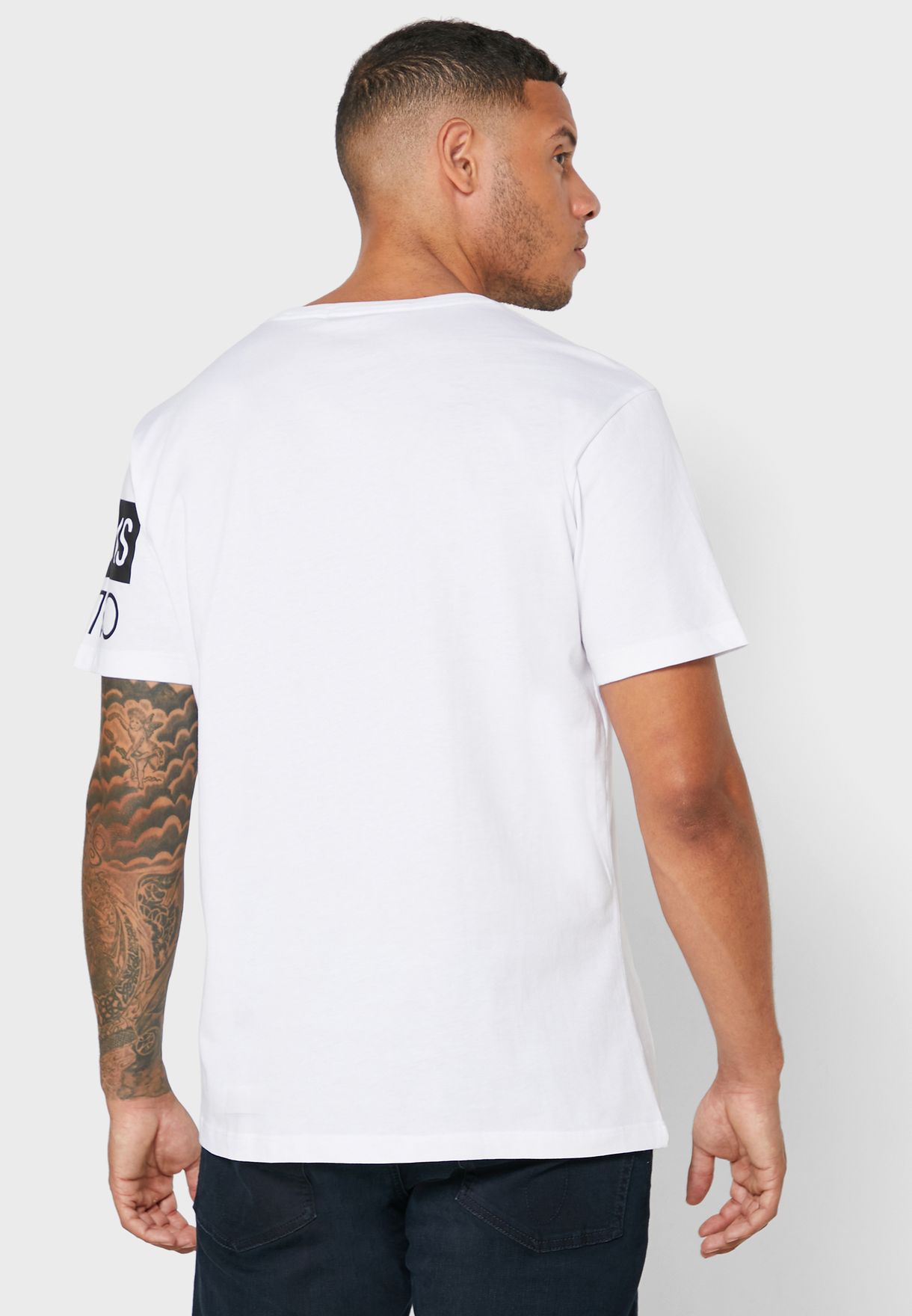 Buy Calvin Klein Jeans White Mirror Logo Crew Neck T Shirt For Men In Kuwait City Other Cities J30j317086