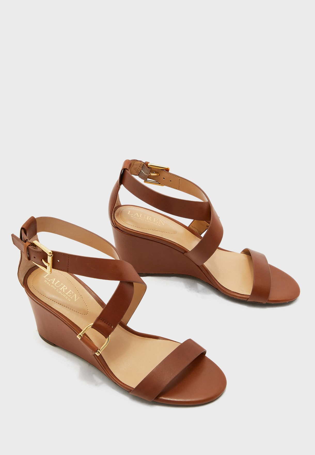 brown Chadwell Ankle Strap Wedge Sandal 