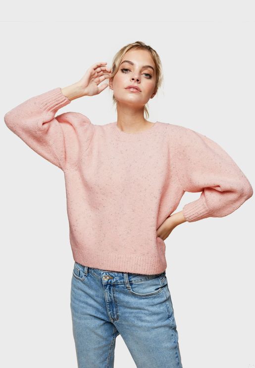 Puff Sleeve Textured Sweater