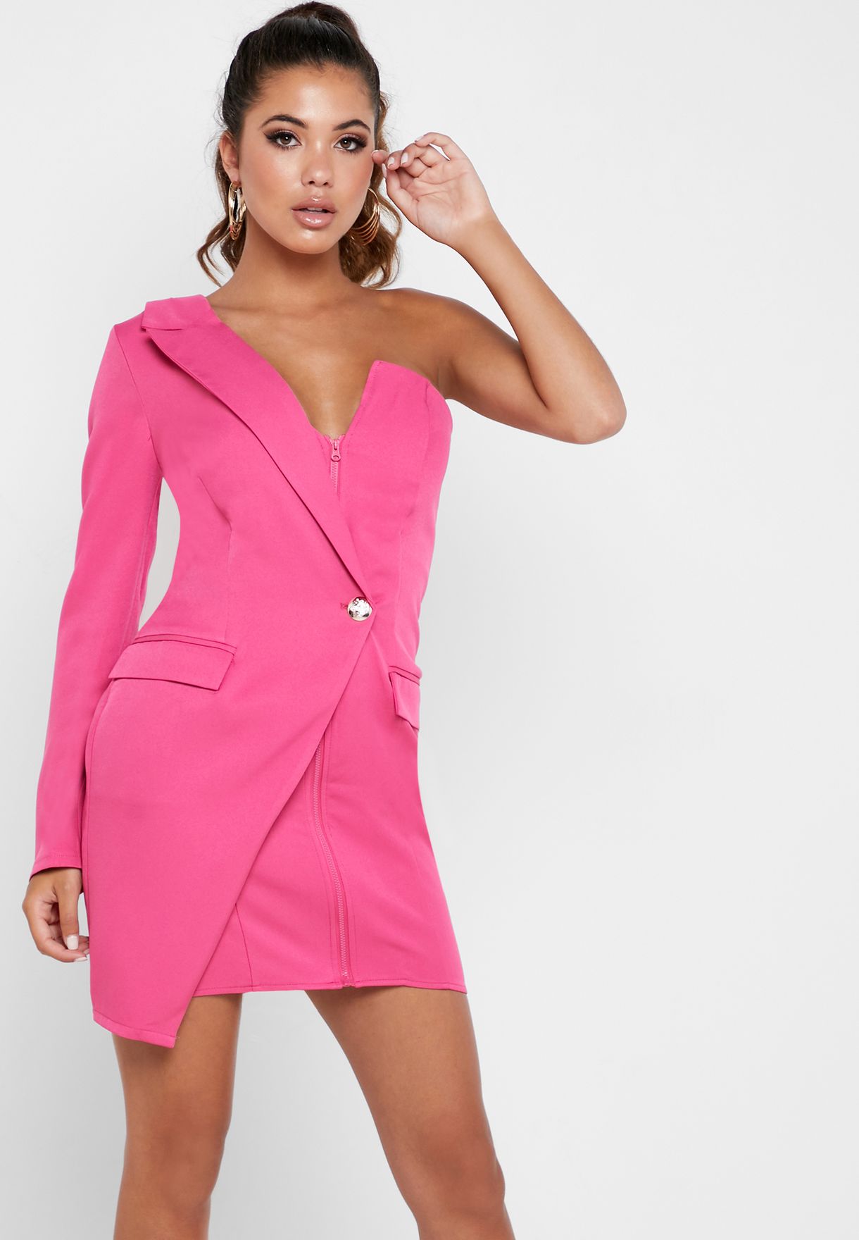 Buy Missguided pink One Shoulder Blazer Dress for Women in Manama, Riffa