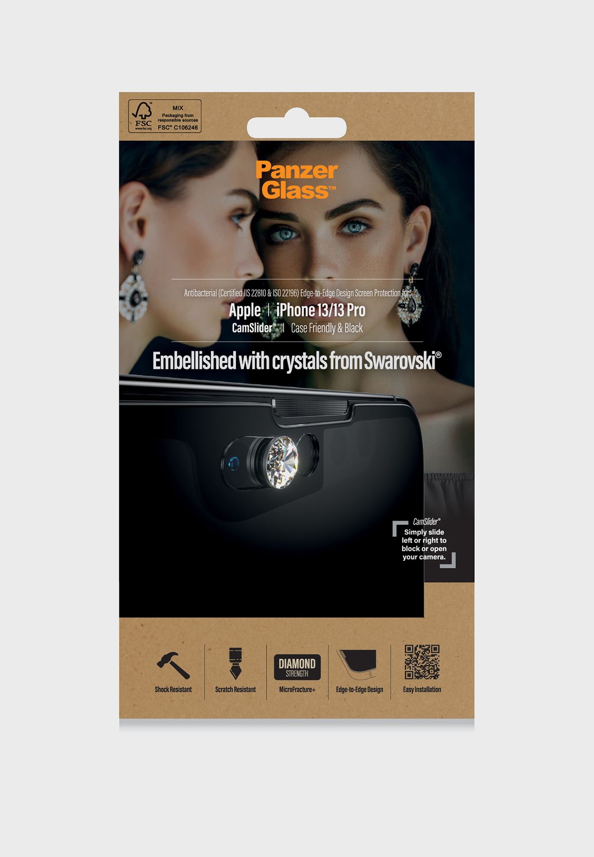 Iphone 13/13 Pro - Swarovski Cam Slider Frame Screen Protector