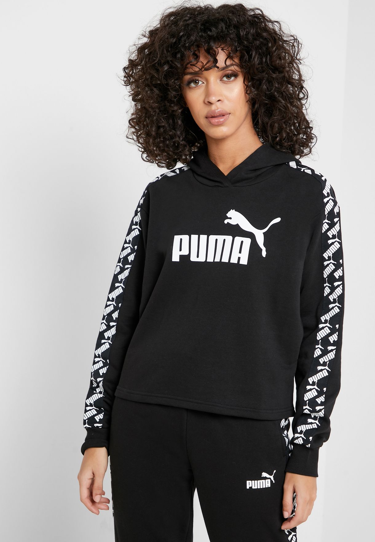 Buy PUMA black Amplified Cropped Hoodie for Women in MENA, Worldwide
