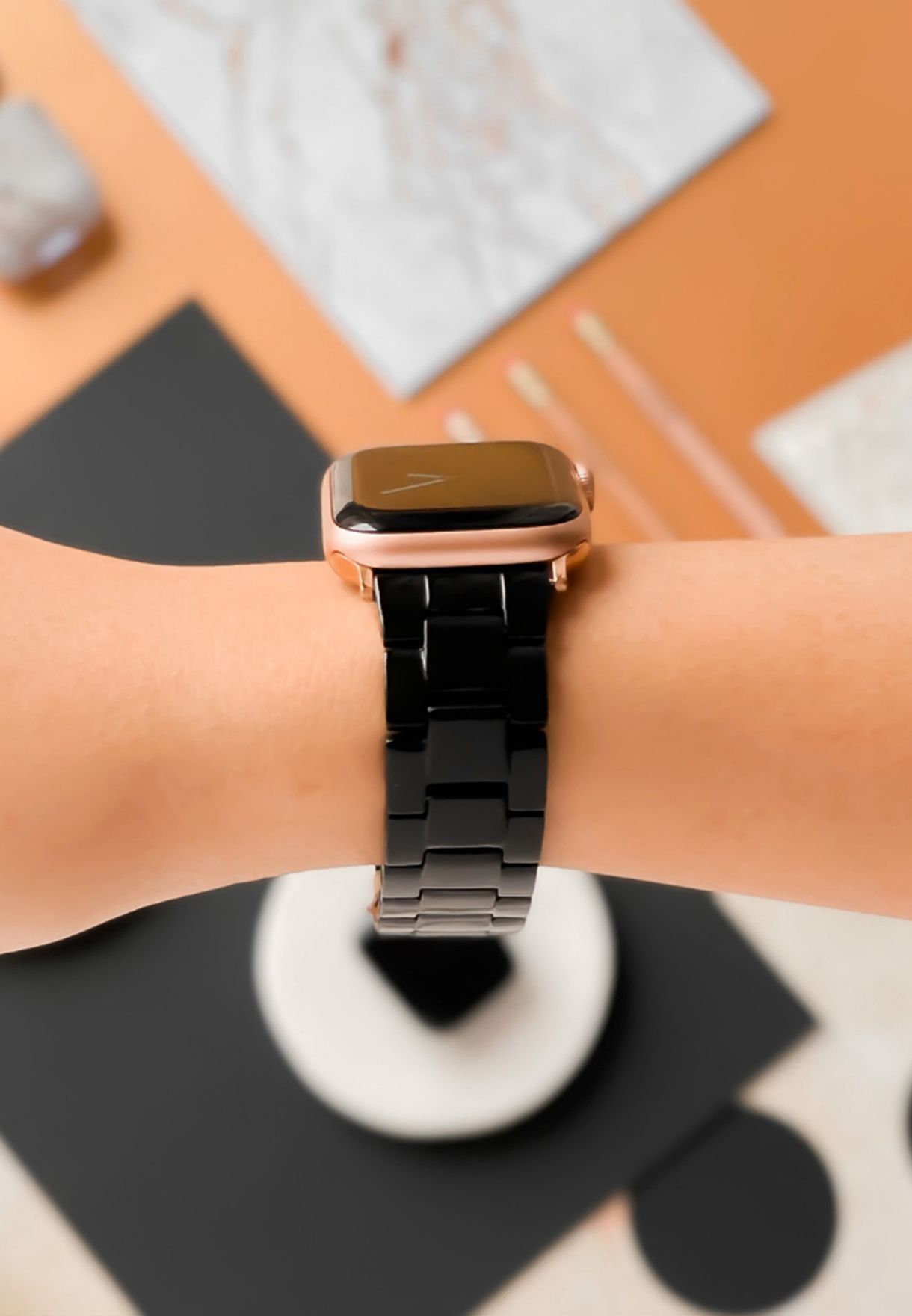 Luxe Black Watch Apple Watch Strap