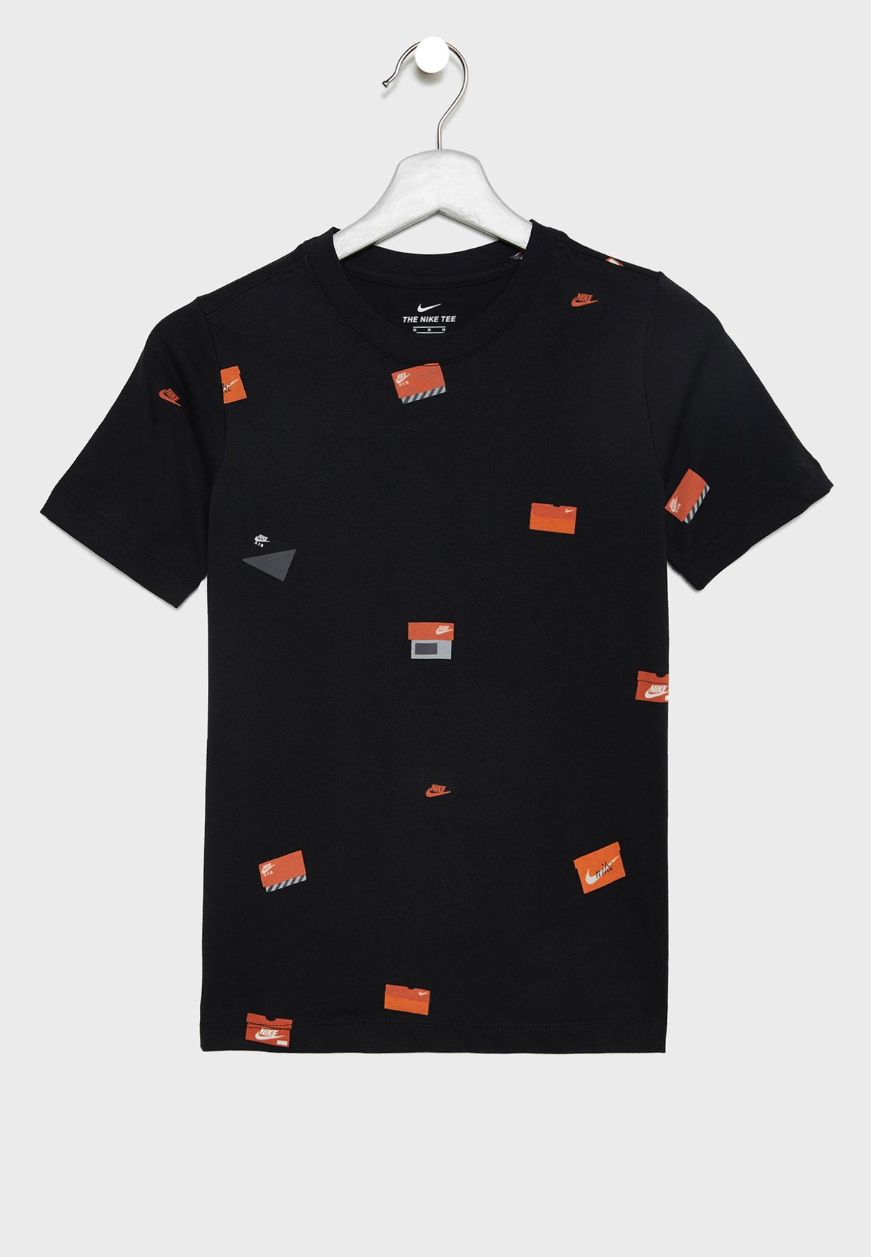nike shirt with shoe boxes