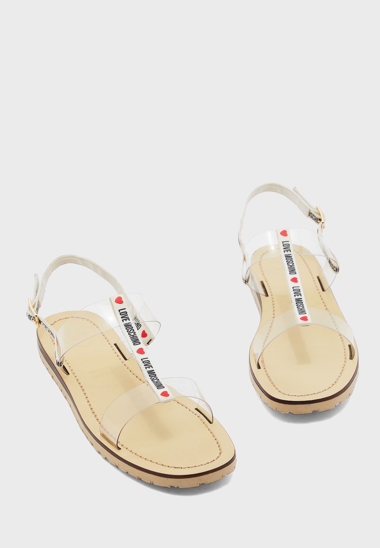 clear ankle strap flat sandals