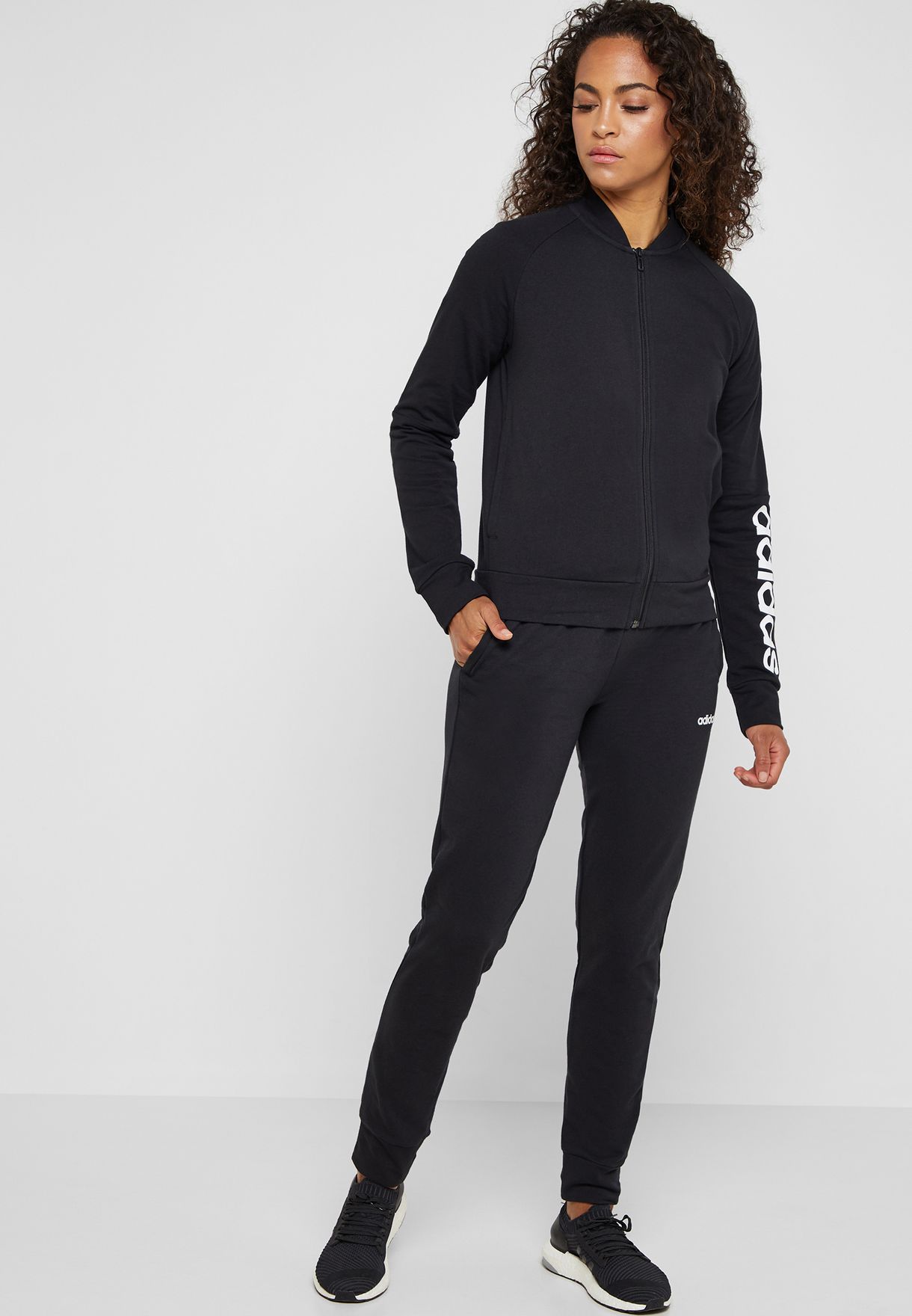 Buy adidas black Linear TrackSuit for 