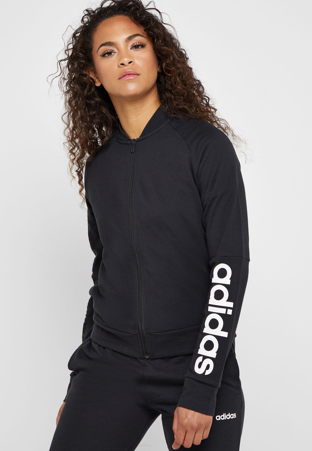 Buy adidas badge of sport poly linear tracksuit> OFF-54%