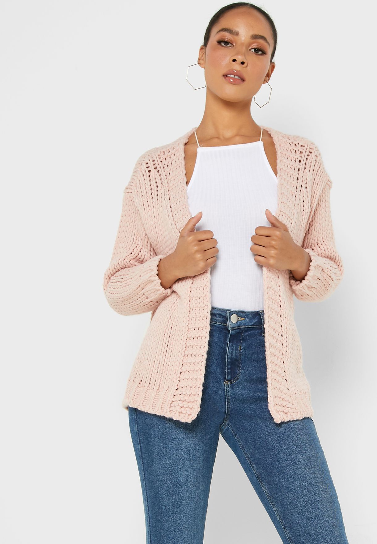 chunky long line cardigan
