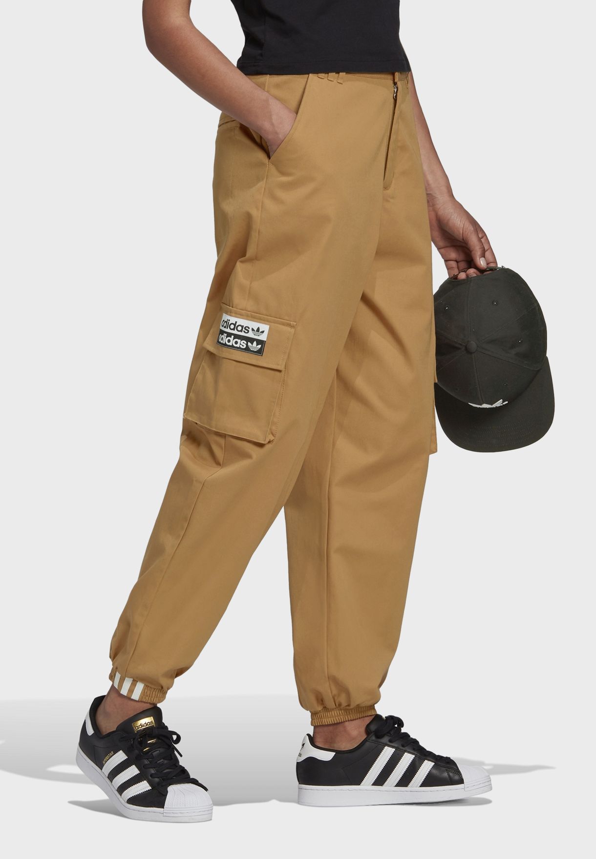 adidas originals ryv cargo pants in brown