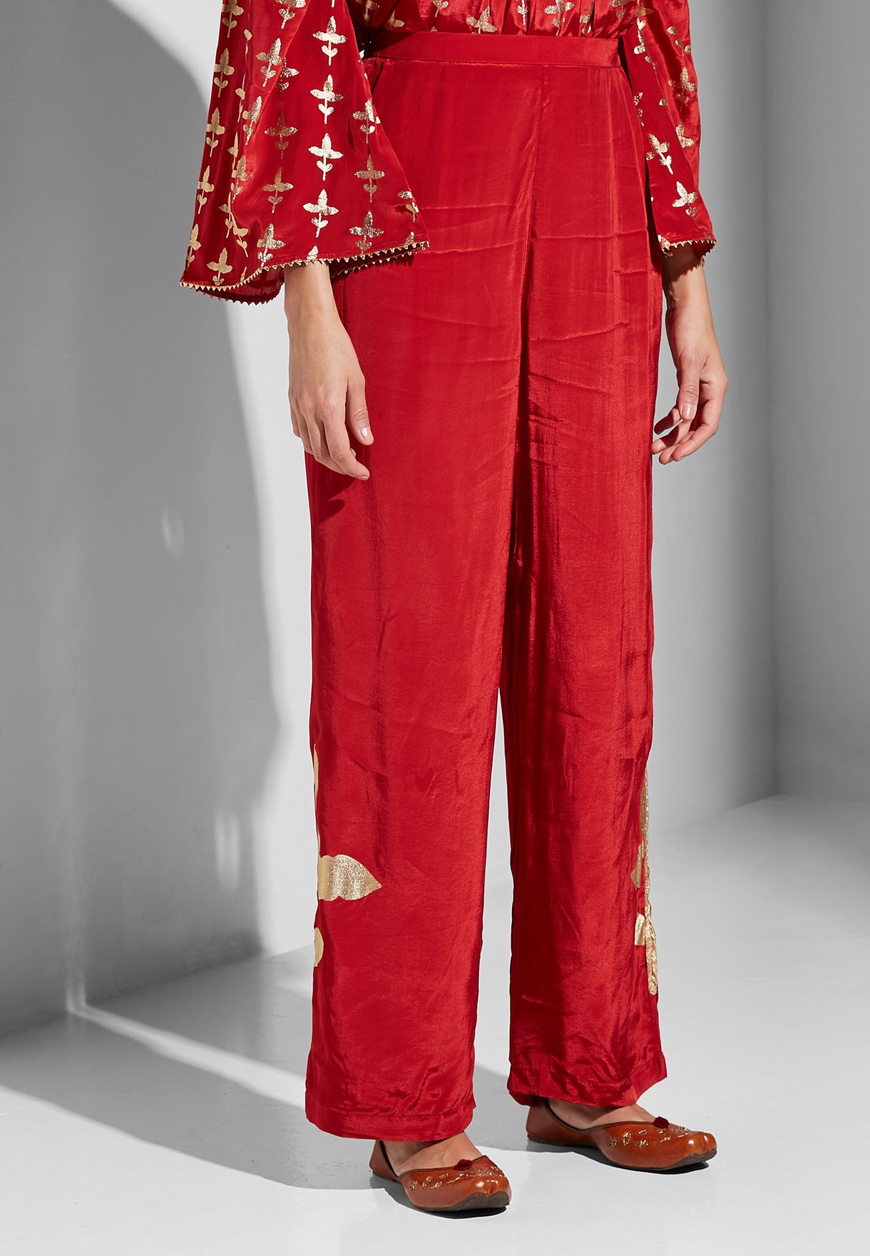 Embroidered Top & Pants Set