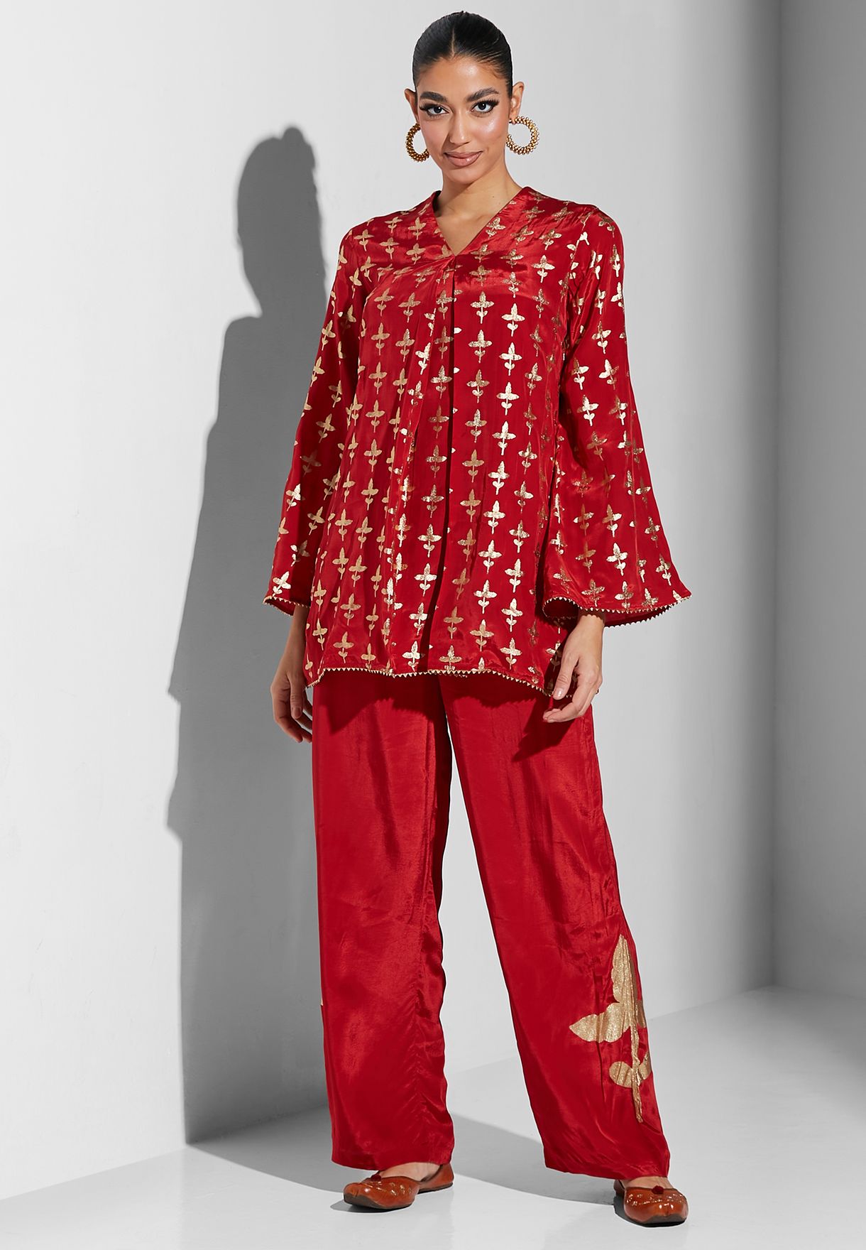 Embroidered Top & Pants Set