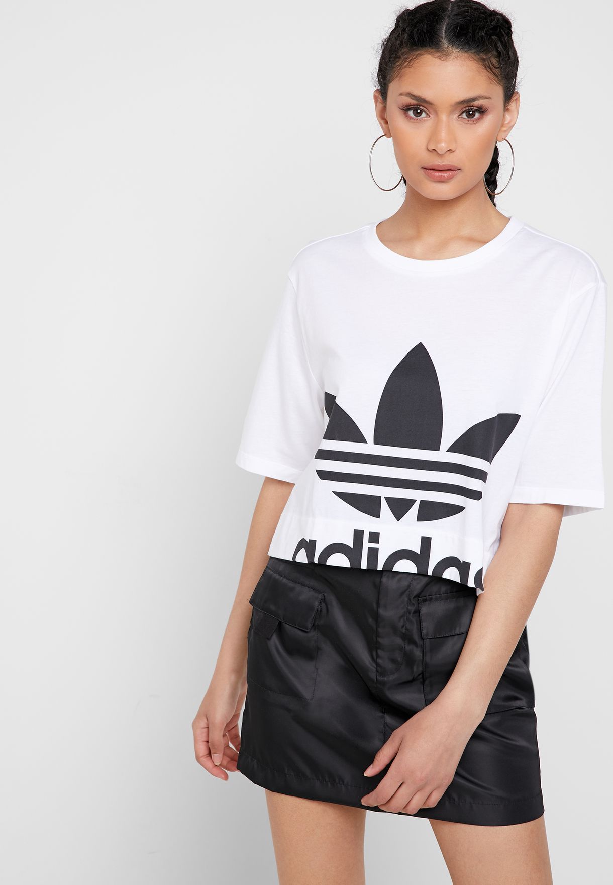 Buy adidas Originals white Trefoil Cut-Out T-Shirt for Women in MENA,  Worldwide | ED4774