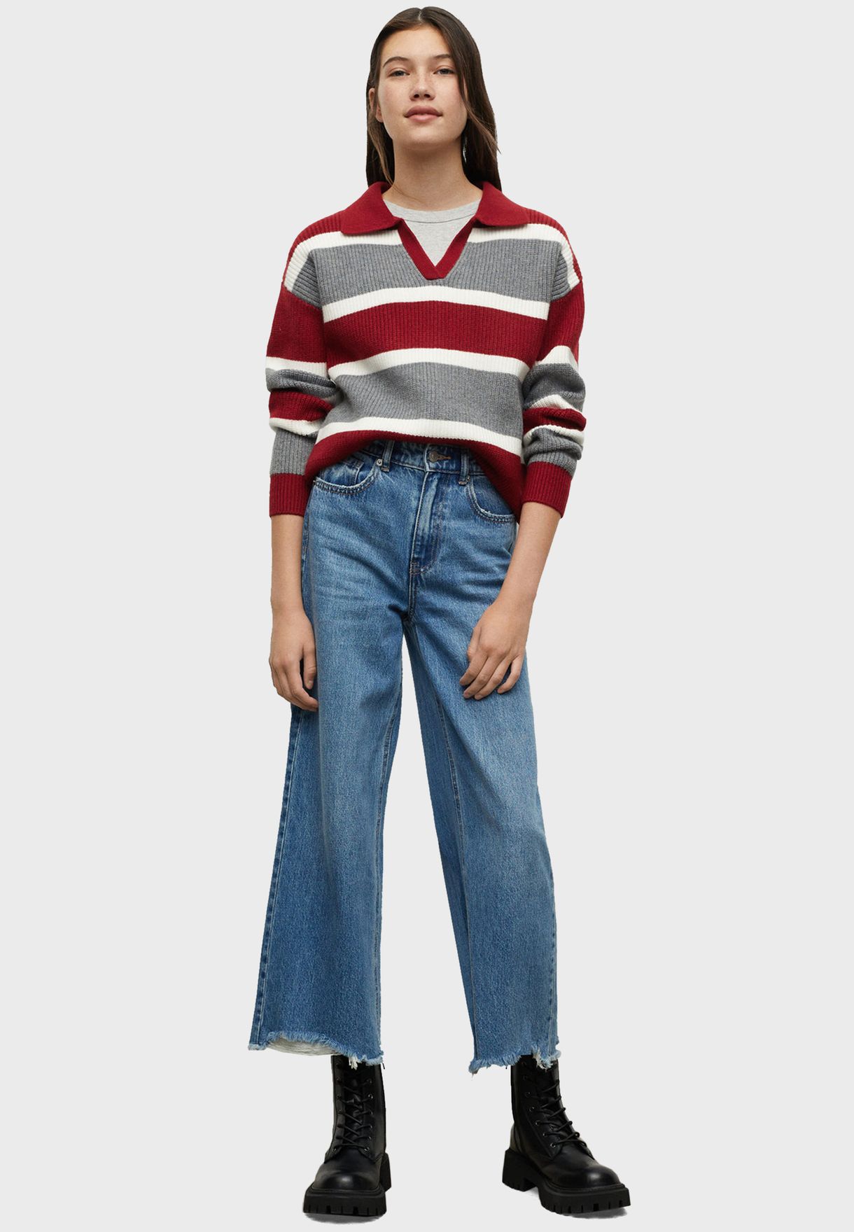 Youth Knitted V-Neck Sweater