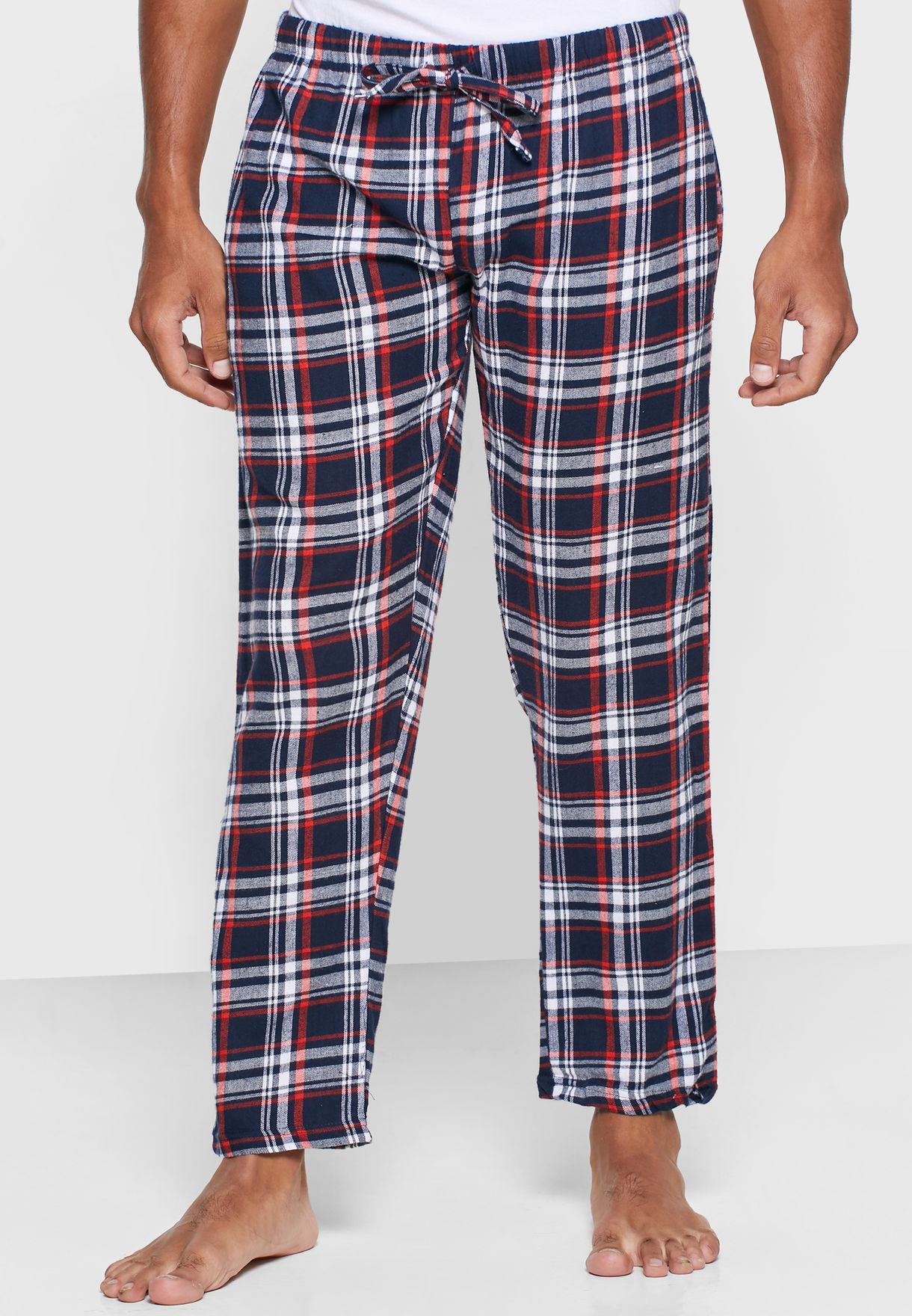 Brave Soul Mens Terrence Full length Tartan Pyjama Bottoms Trousers