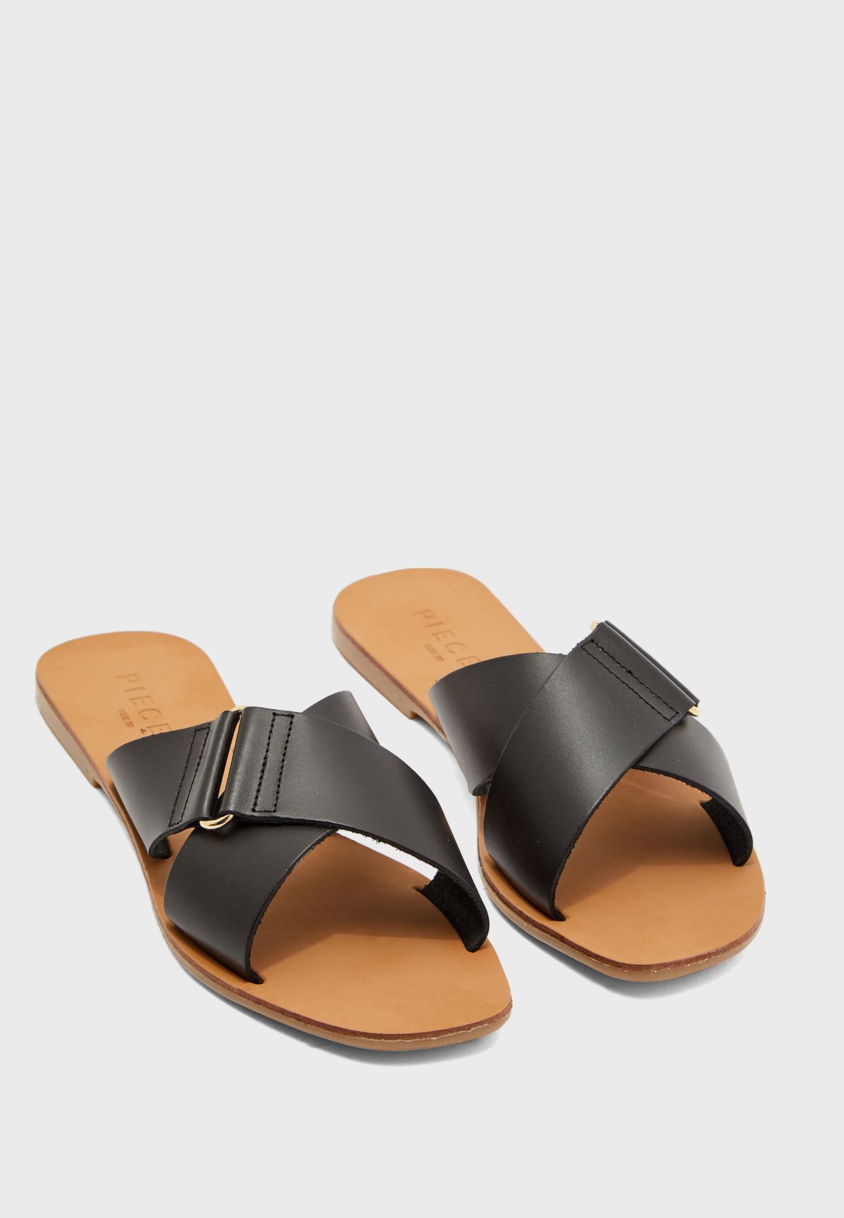 cross strap flat sandals