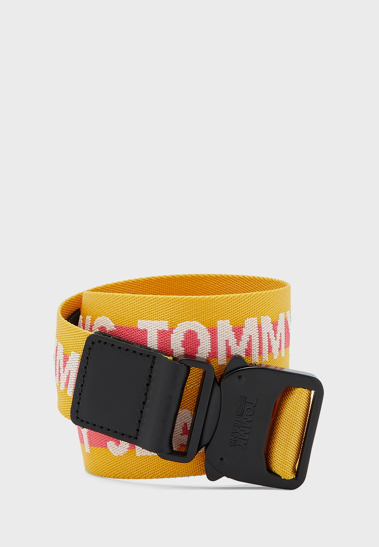 tommy jeans webbing belt yellow