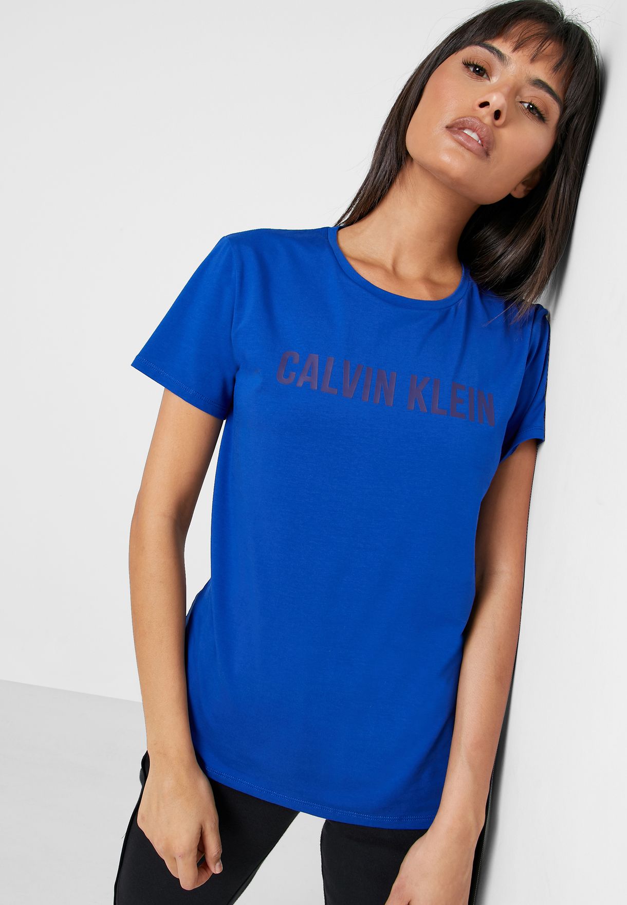 Buy Calvin Klein Performance blue Logo T-Shirt for Women in Dubai, Abu Dhabi