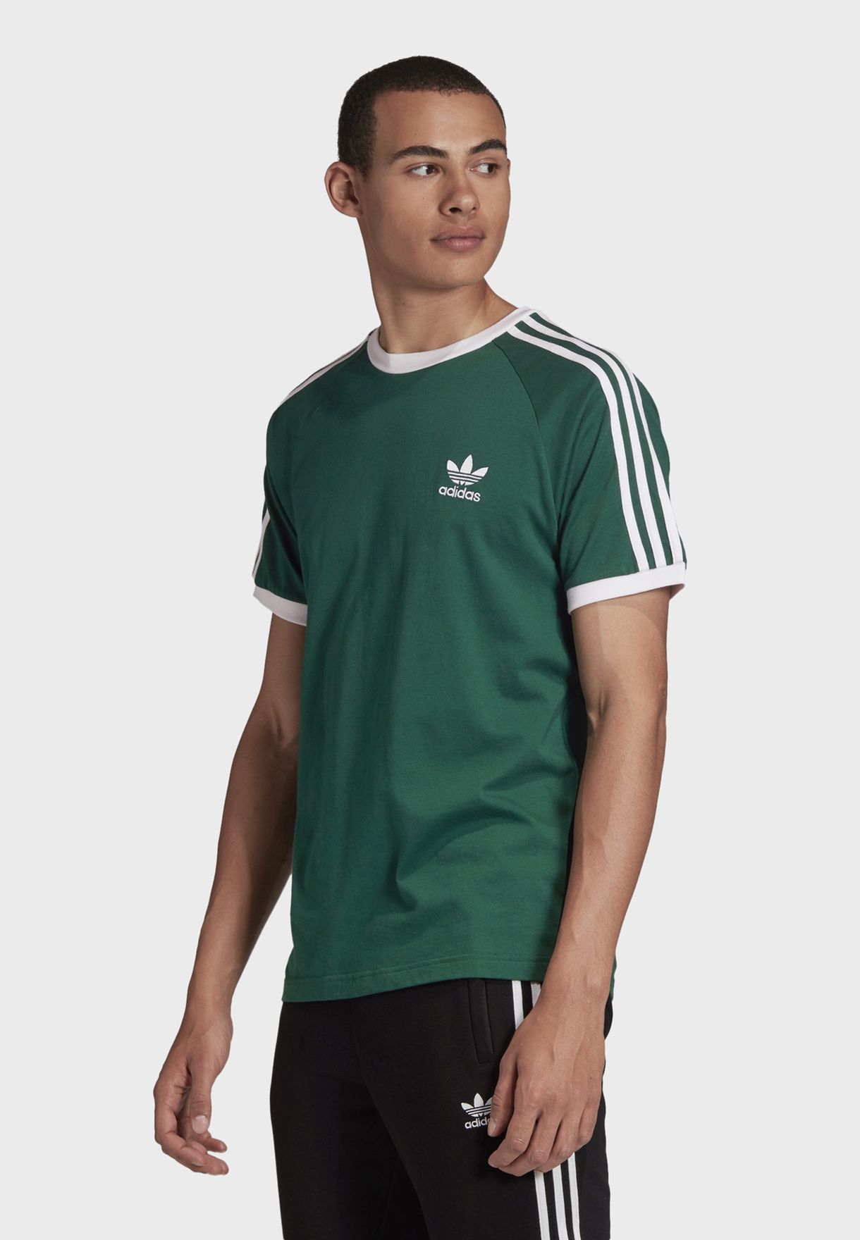 Buy adidas Originals green adicolor 3 Stripe T-Shirt for Kids in MENA ...