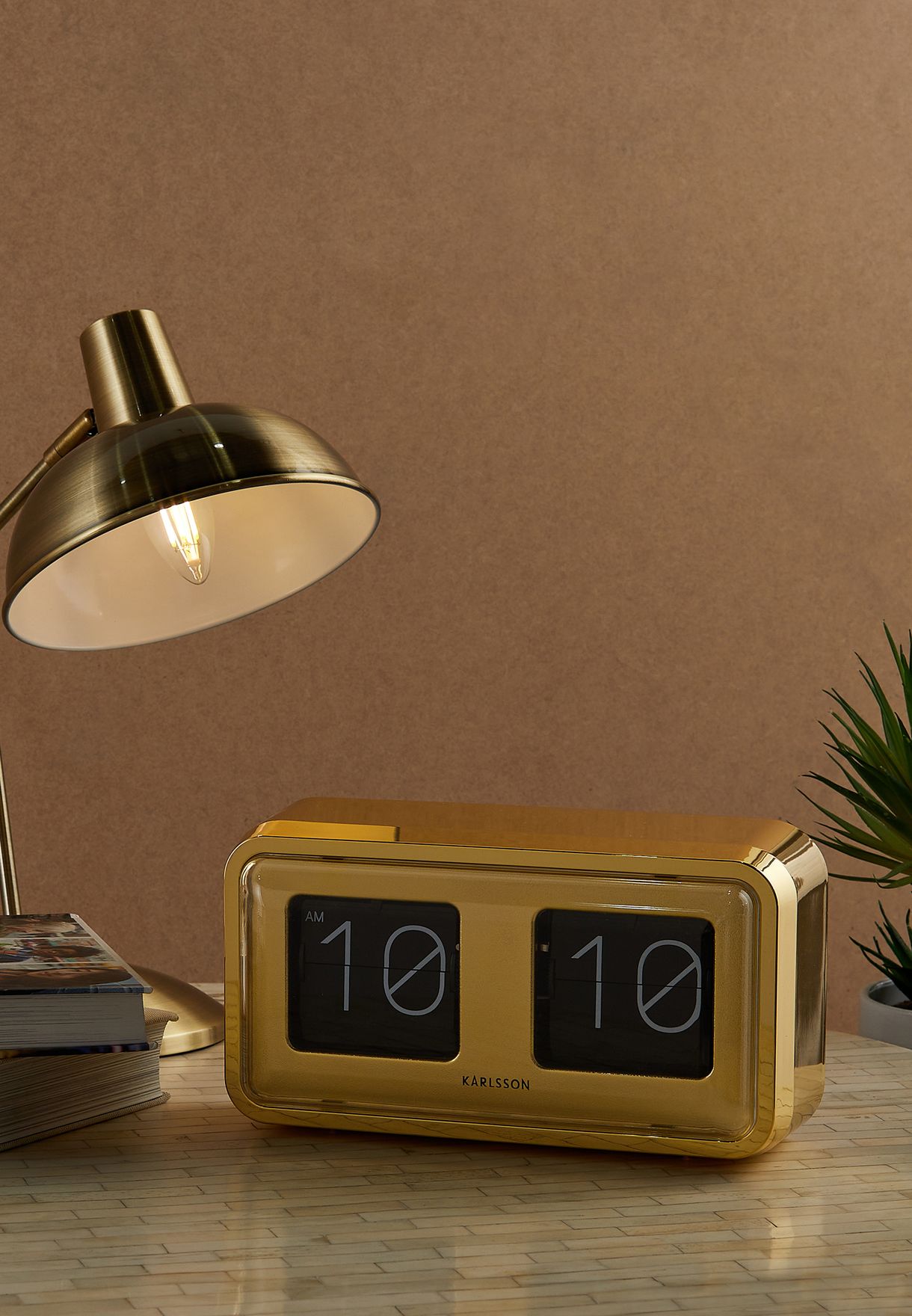 Bold Flip Gold Plated Table Clock