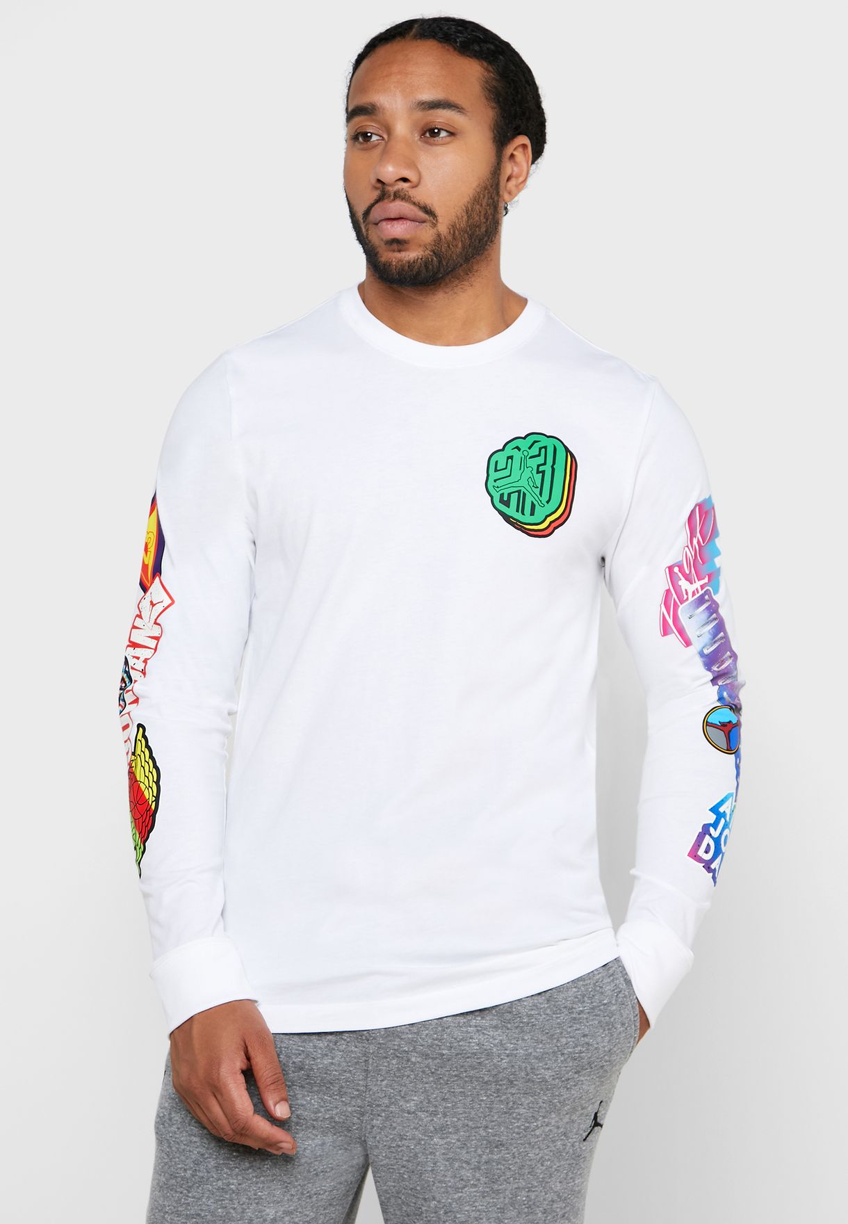 Buy Nike white Jordan Sticker T-Shirt 