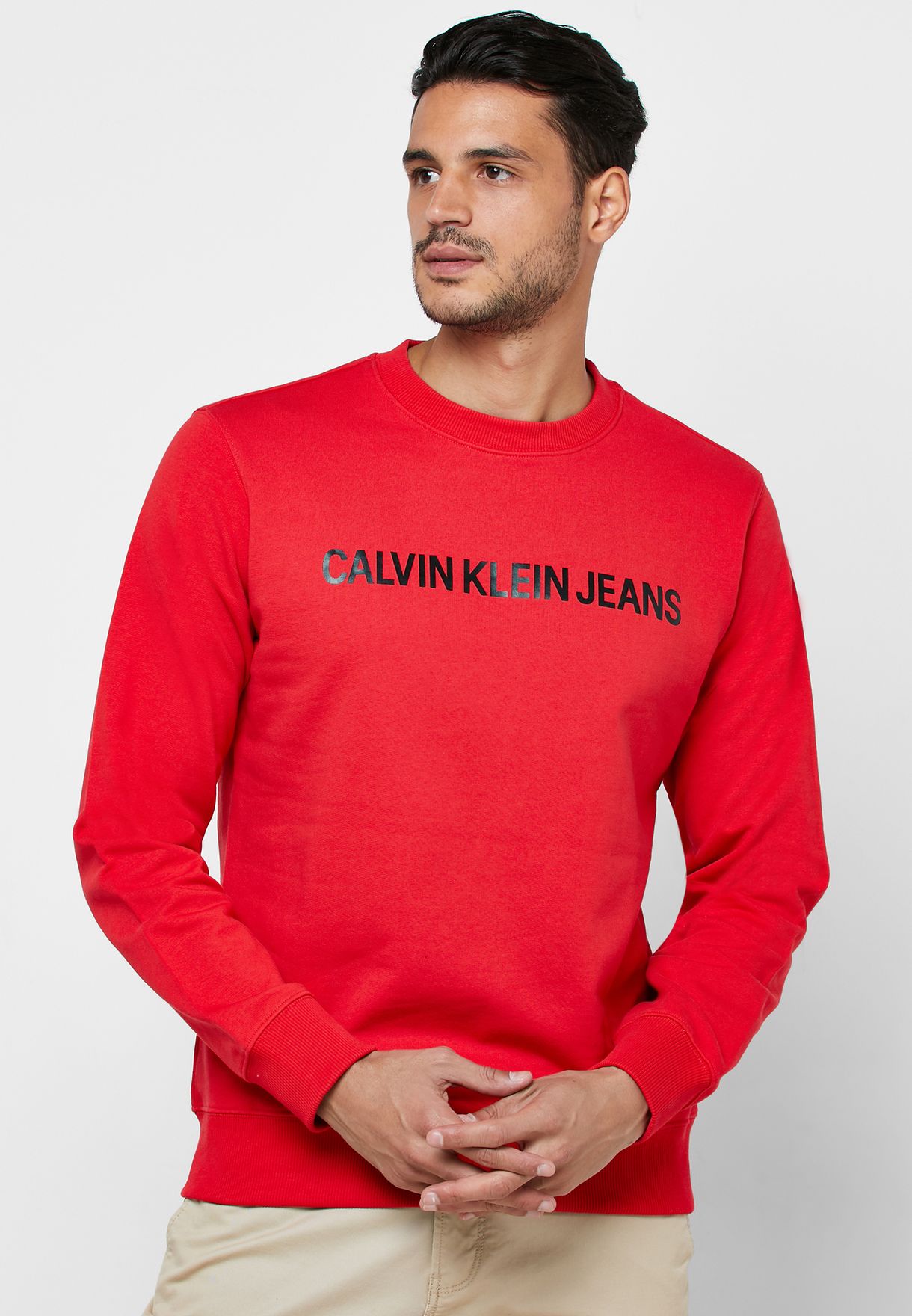 Introducir 70+ imagen calvin klein jeans red sweater