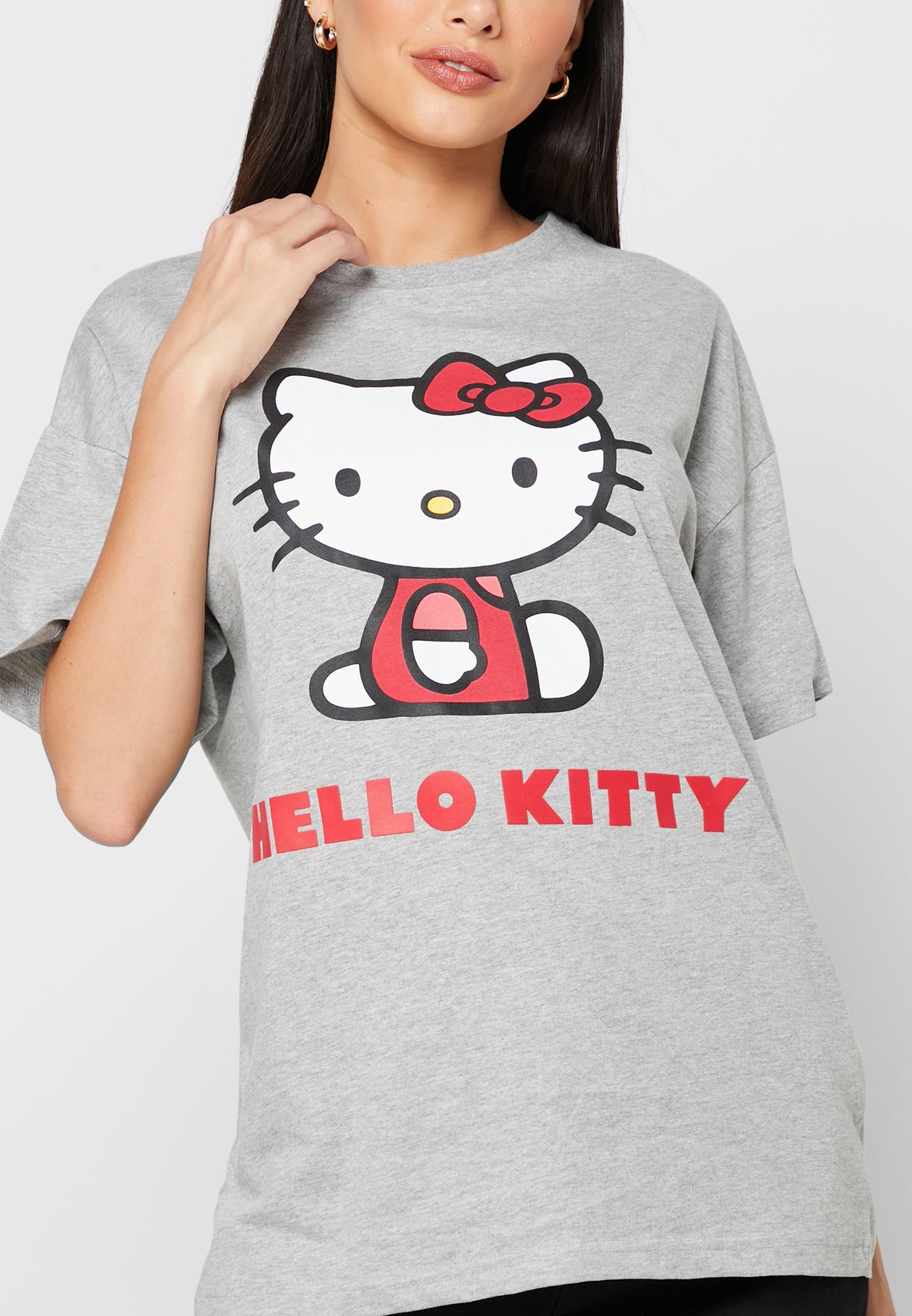 Buy SP Characters grey Hello Kitty Oversized T-Shirt for Women in Dubai ...