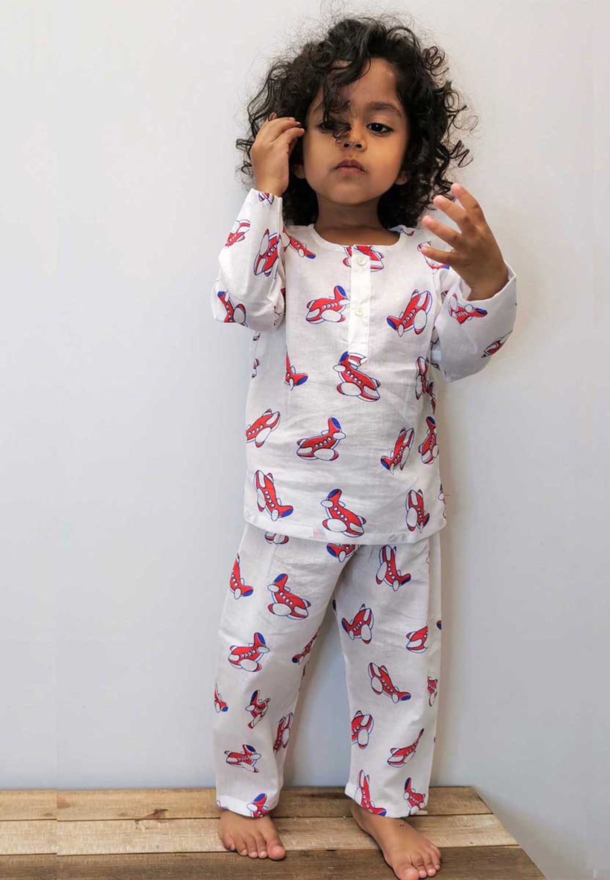 Kids Airplane Print Pyjama Set