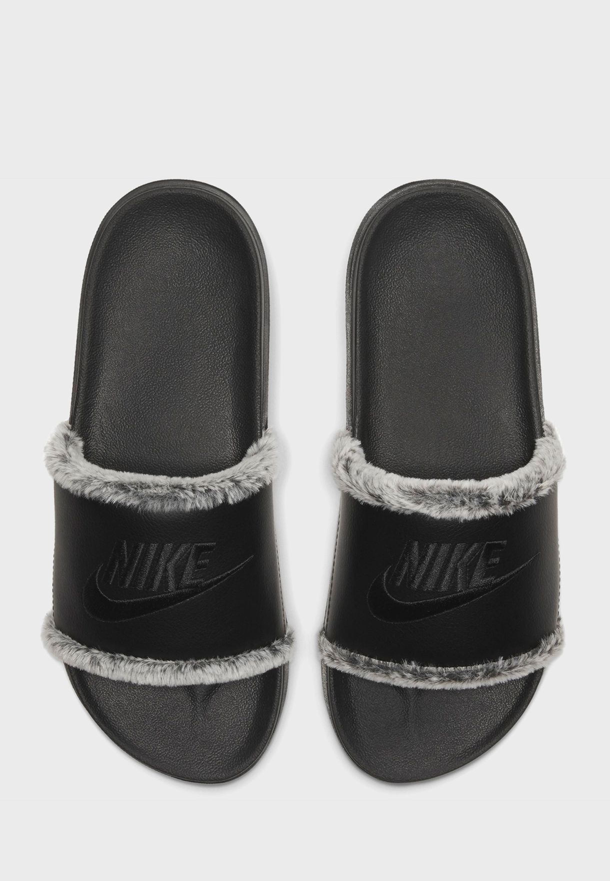 Buy Nike black Offcourt Slide Faux Fur 
