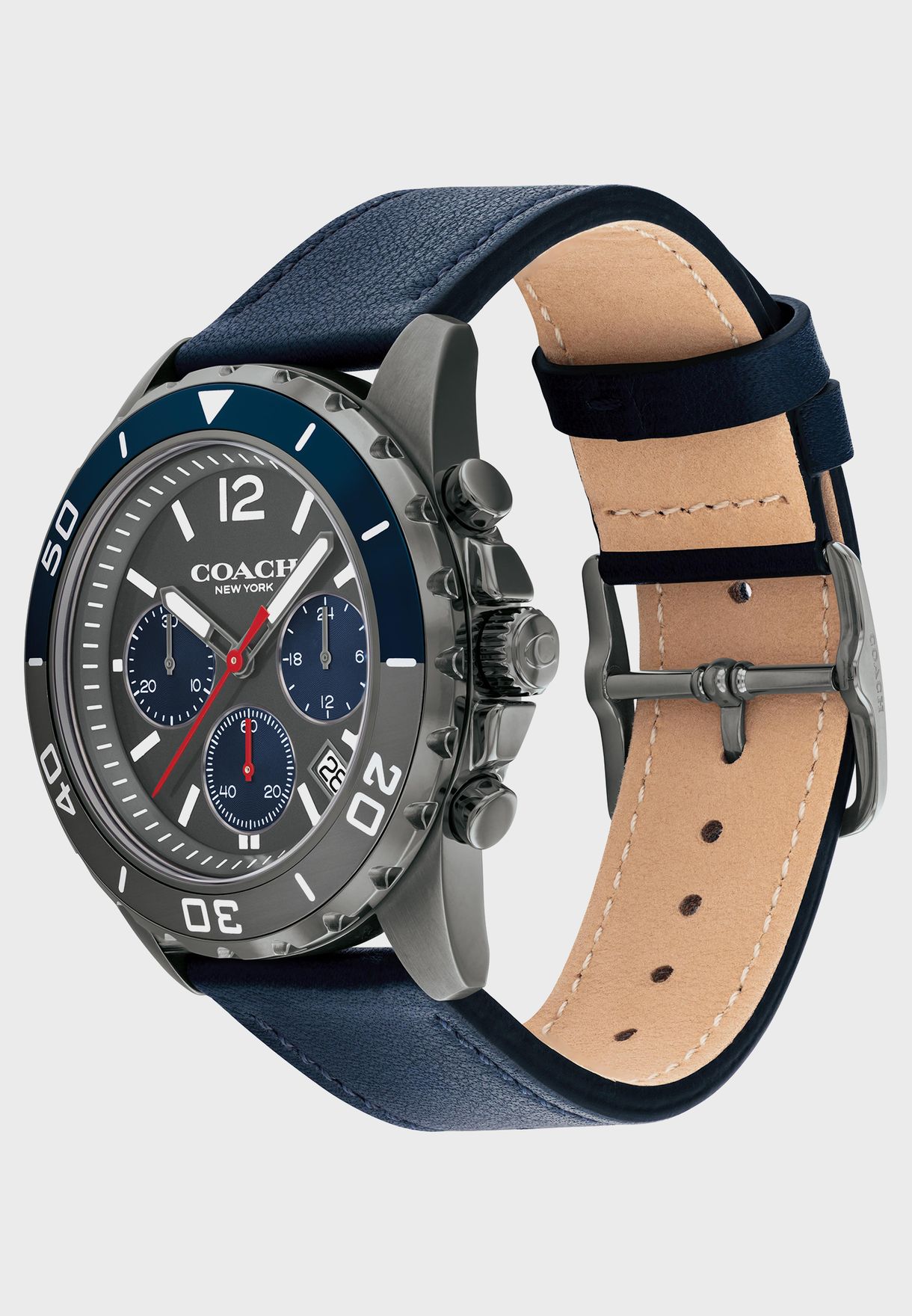 Leather Strap Chronograph Watch