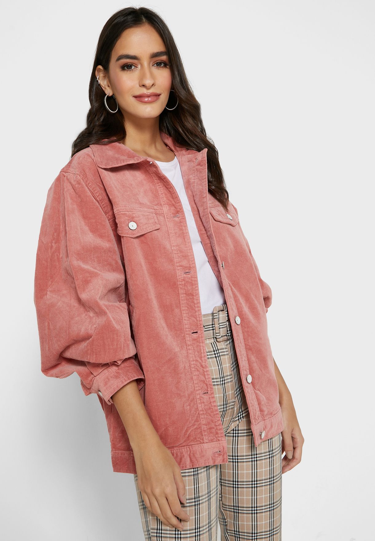 mango pink denim jacket