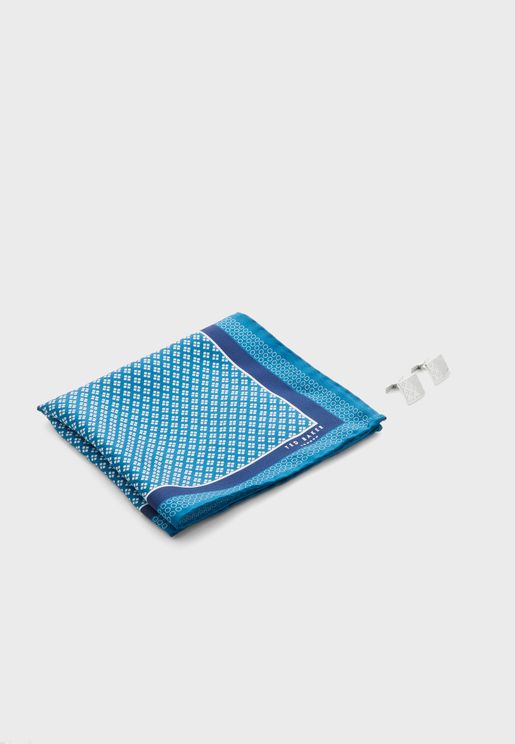 Cufflink And Pocket Square Giftset