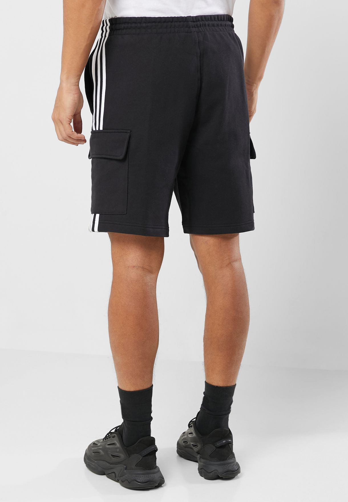 Buy adidas Originals black Adicolor 3 Stripe Classics Cargo Shorts for ...